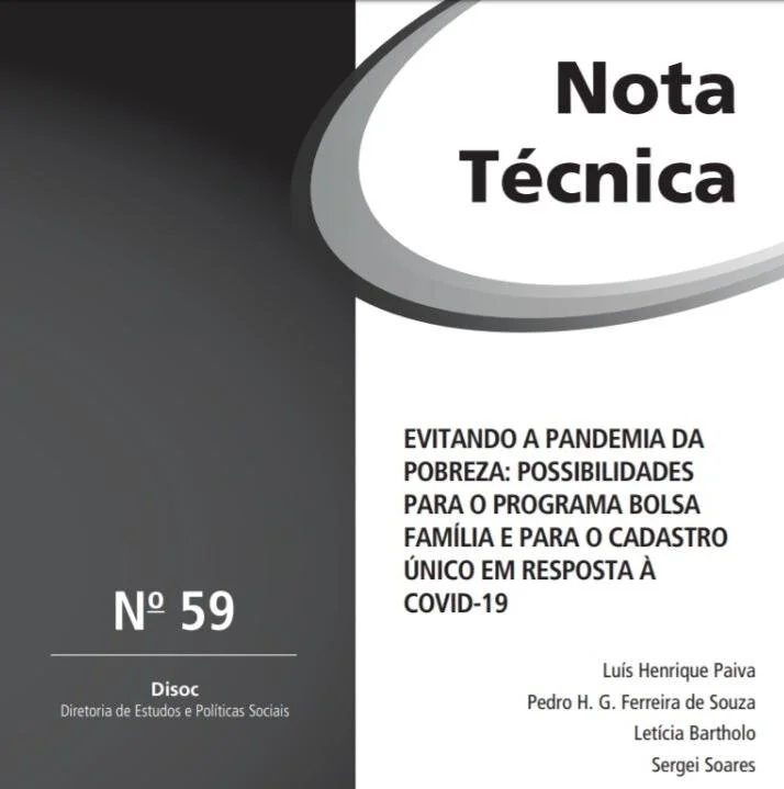 Nota técnica do Ipea propõe respostas à Covid-19 a partir do Bolsa Família e Cadastro Único