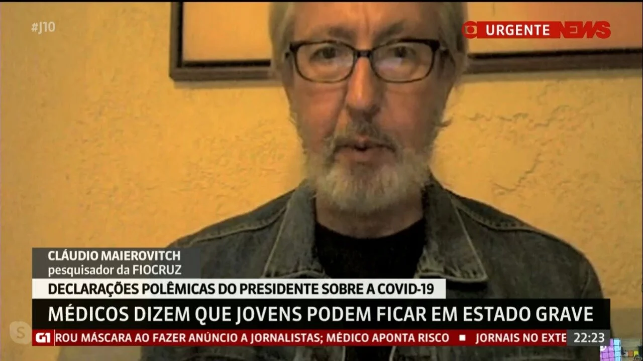 Cláudio Maierovitch fala à GloboNews sobre estimativas de contágio por coronavírus
