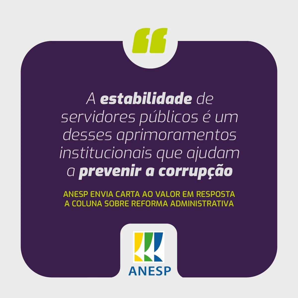 ANESP envia carta ao Valor respondendo a coluna sobre Reforma