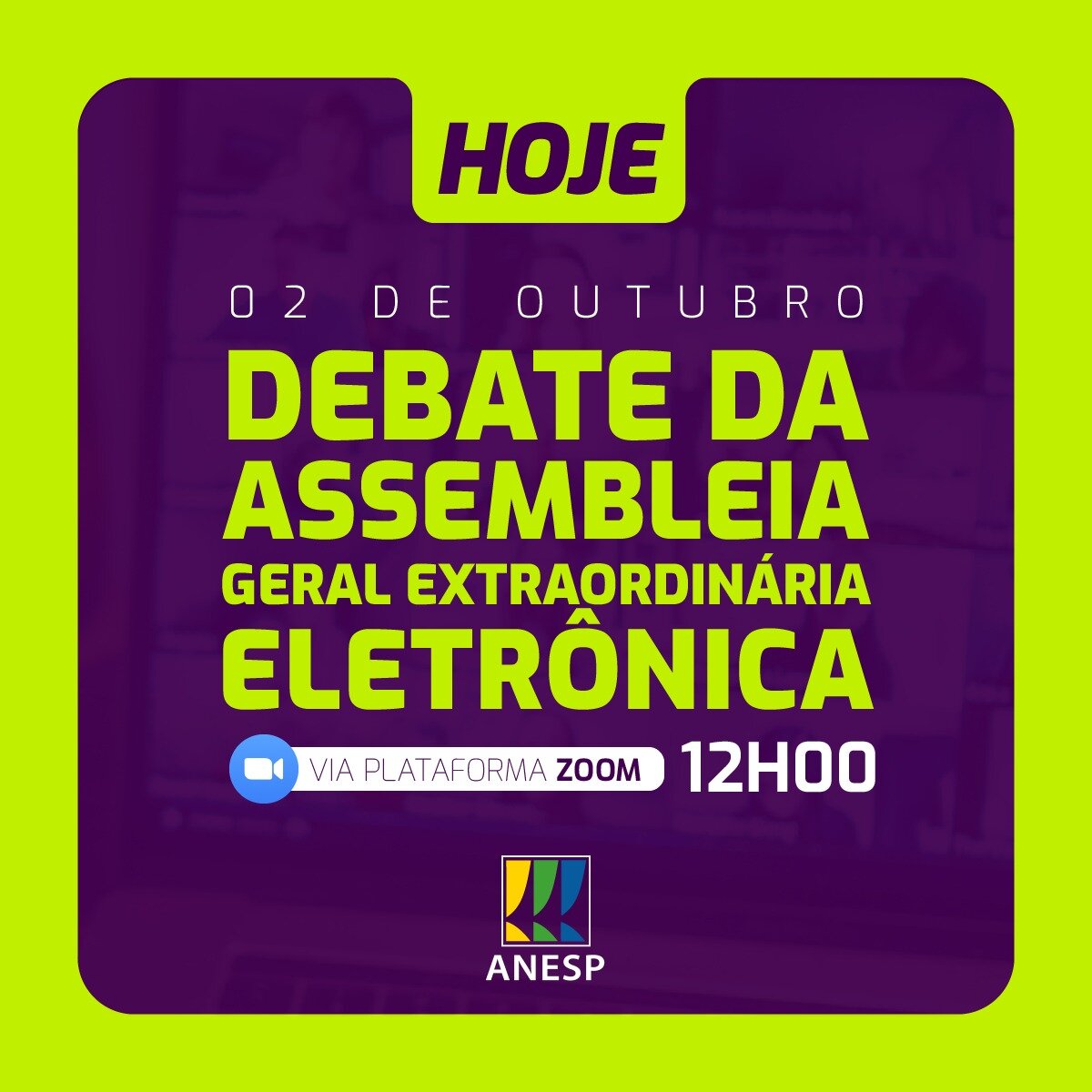 Debate da Assembleia Geral Extraordinária Eletrônica: link de acesso