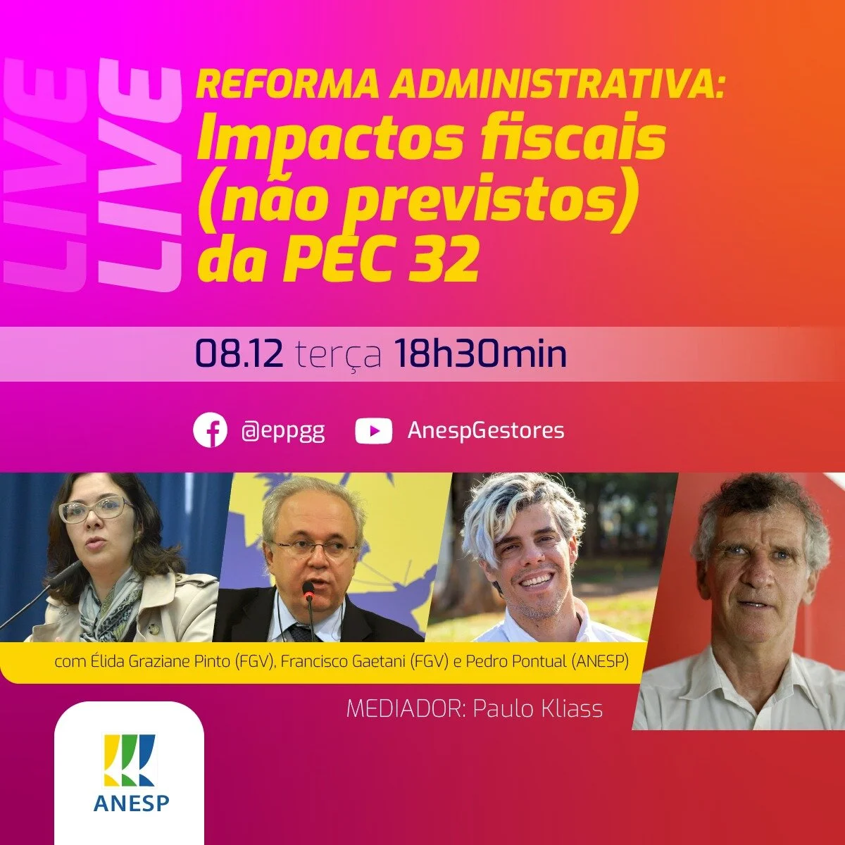 ANESP debate impactos fiscais da Reforma Administrativa nesta terça (8)