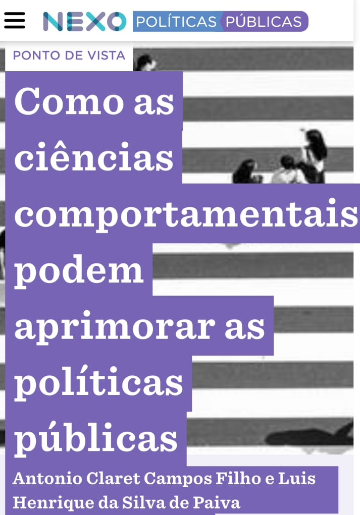 Uso de ciências comportamentais nas políticas públicas é tema de artigo no Nexo 