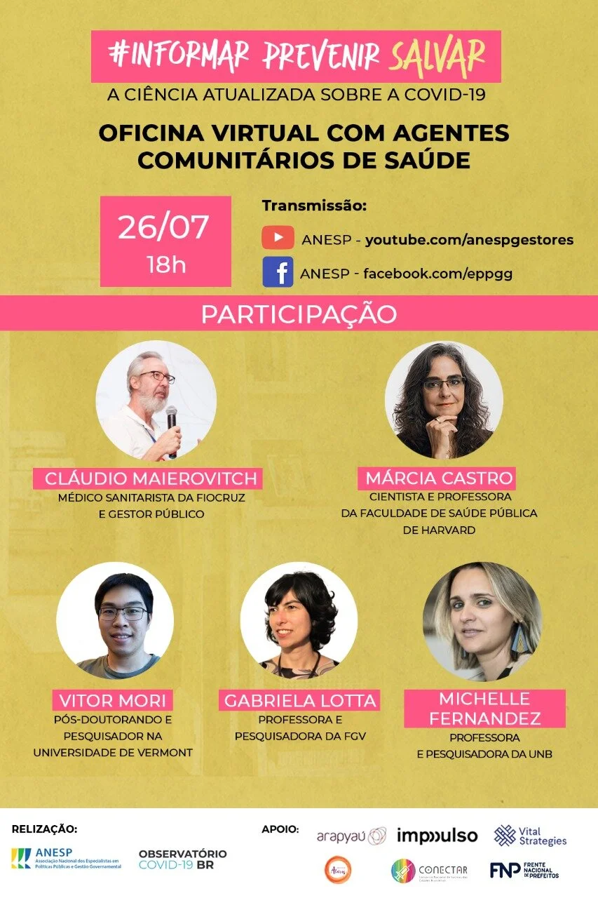 Oficina com agentes comunitários de saúde apresenta projeto da ANESP e Observatório contra covid