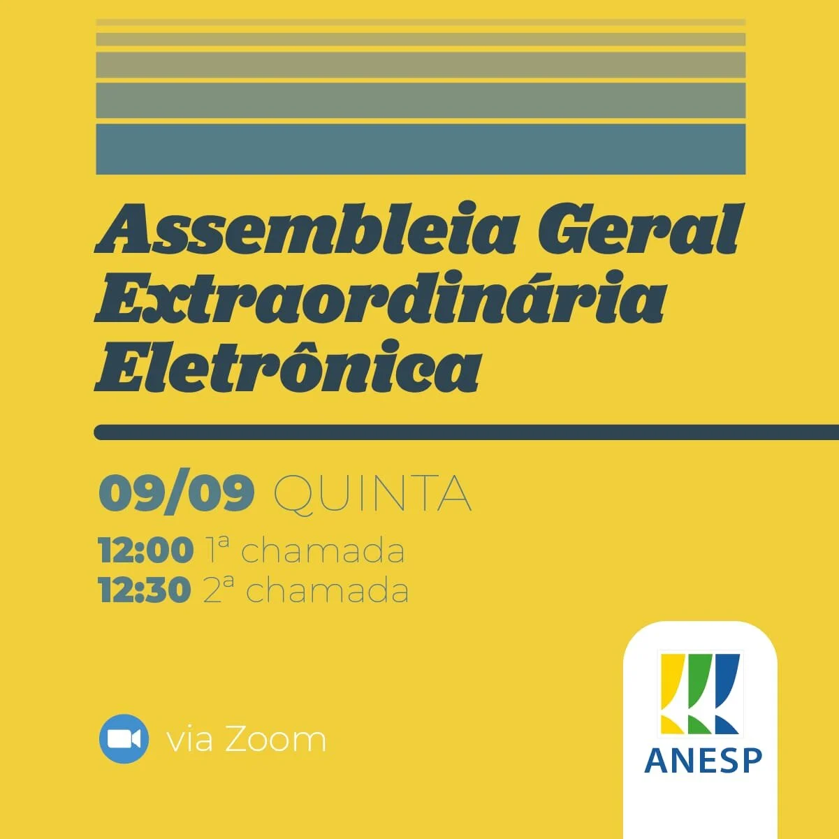 09/09: Convocação para Assembleia Geral Extraordinária da ANESP