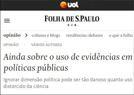 Uso de evidências em políticas públicas é abordado por EPPGGs na Folha