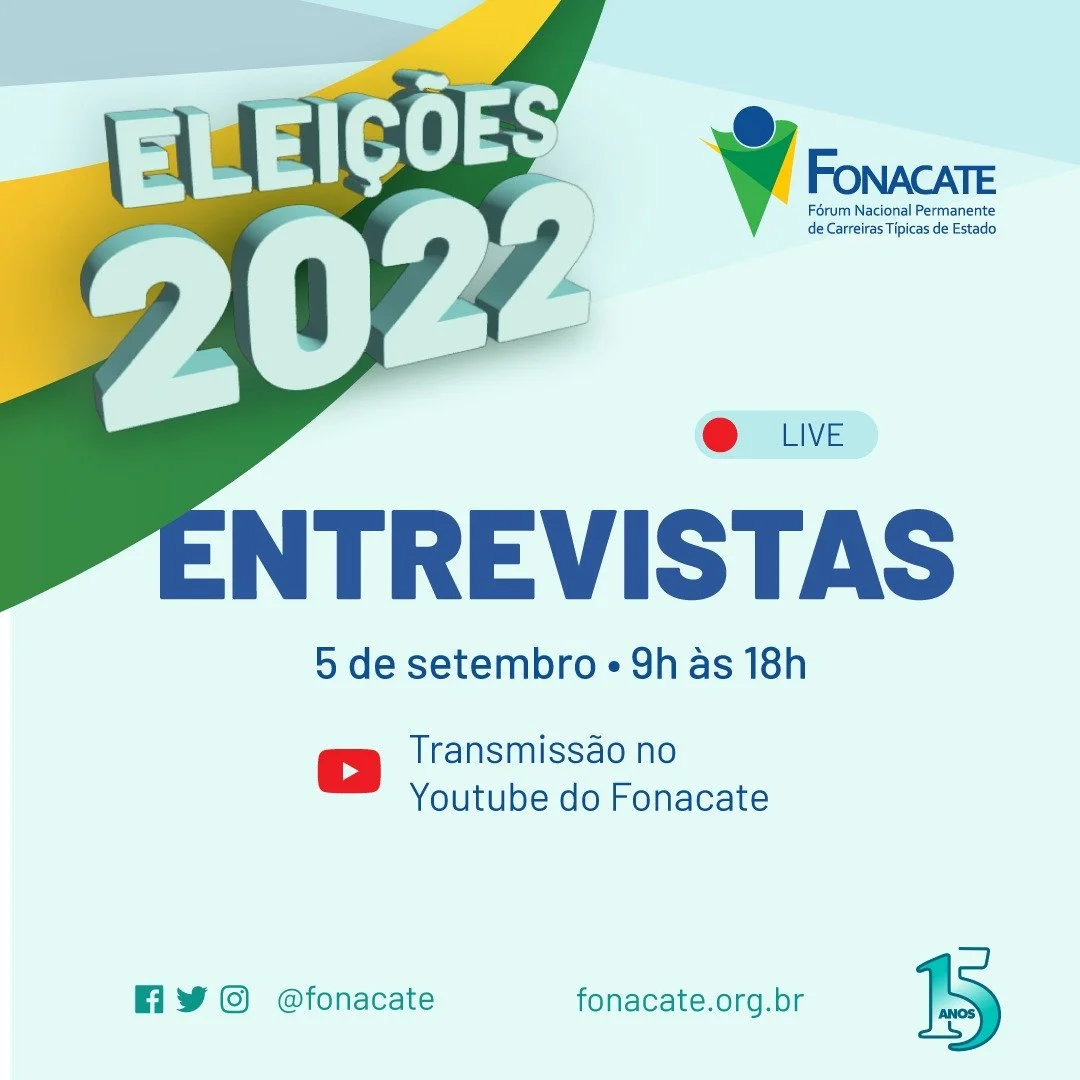 Eleições 2022: Fonacate vai entrevistar candidatos com histórico de atuação em defesa do serviço público