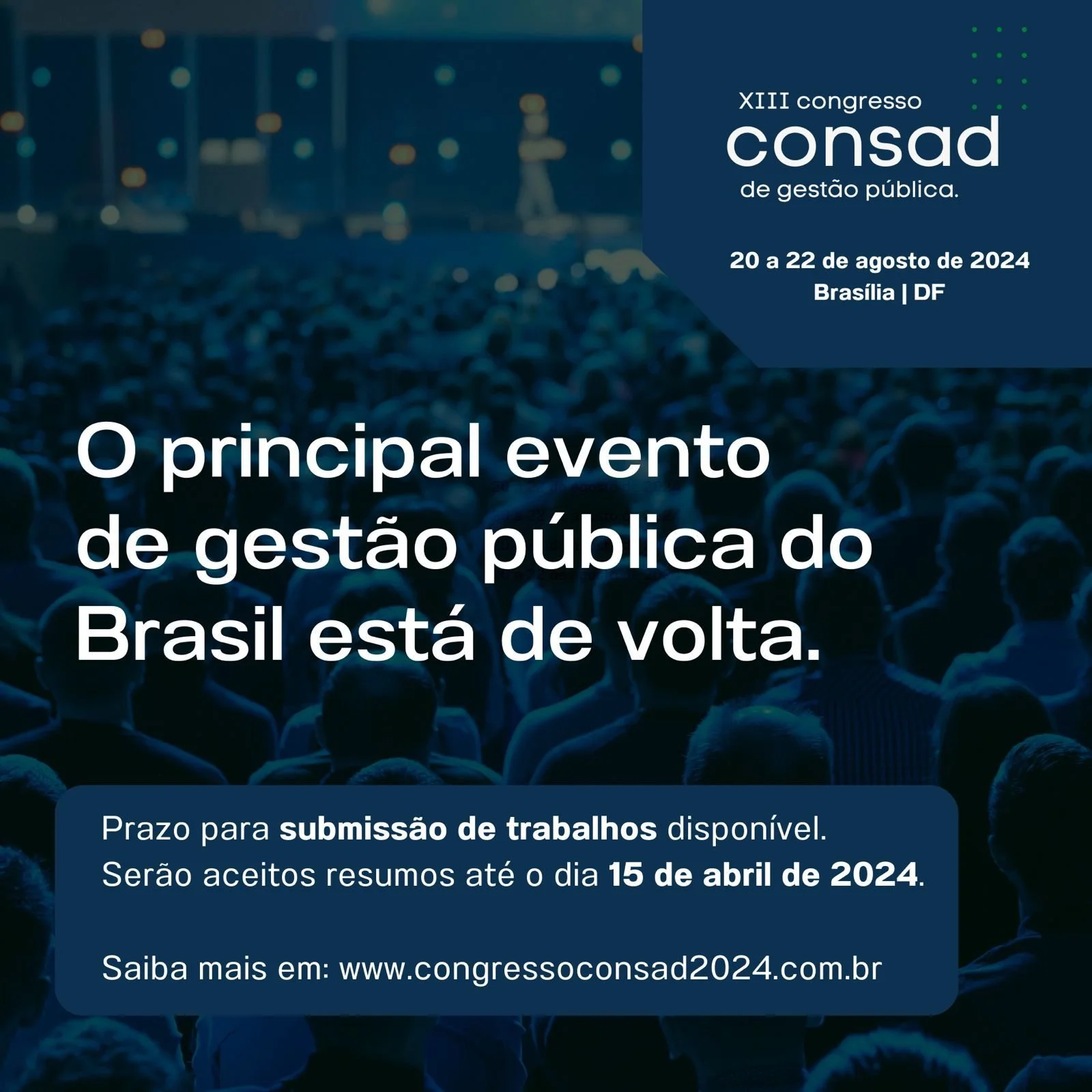 XIII Congresso CONSAD recebe trabalhos até 15 de abril