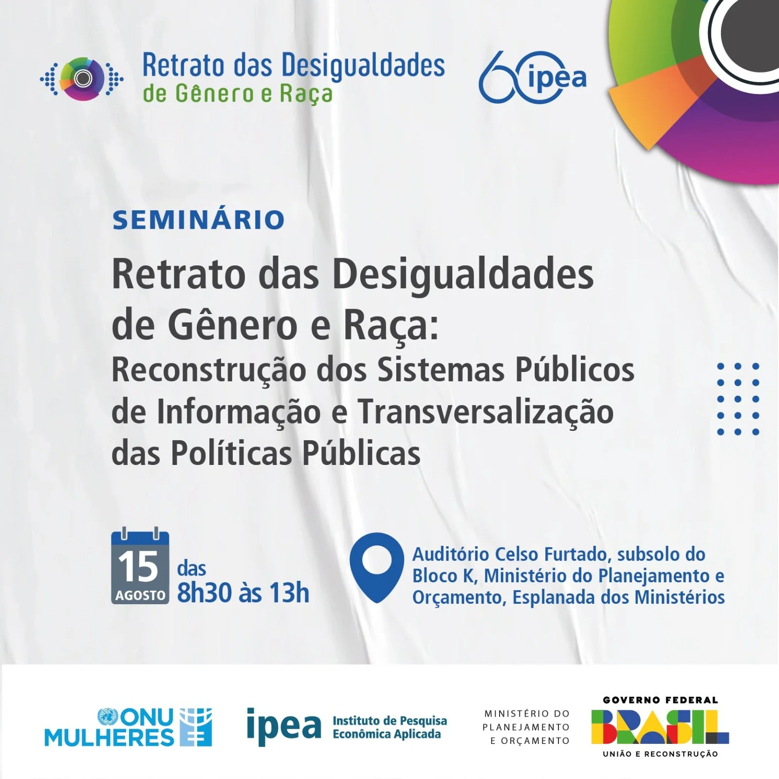 Portal Retrato das Desigualdades de Gênero e Raça é lançado pelo Ipea na quinta, 15