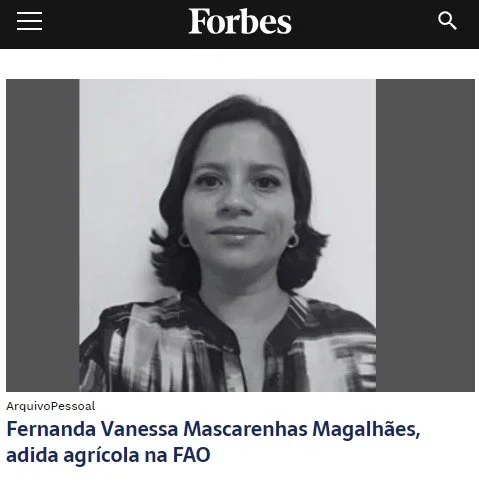 EPPGG Fernanda Magalhães entra em lista da Forbes por trabalho na FAO