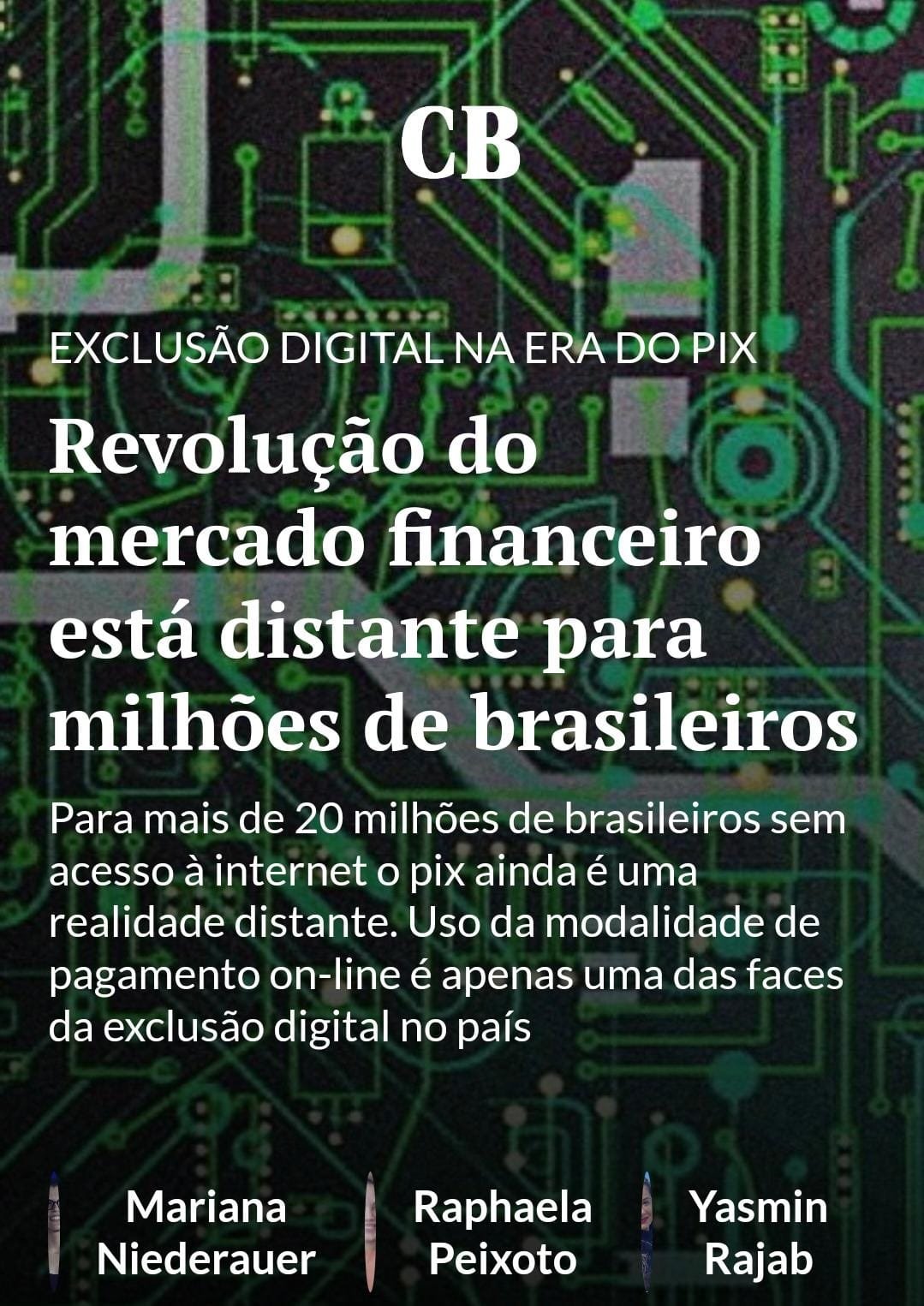 No Correio Braziliense, EPPGG fala sobre mercado financeiro e exclusão digital