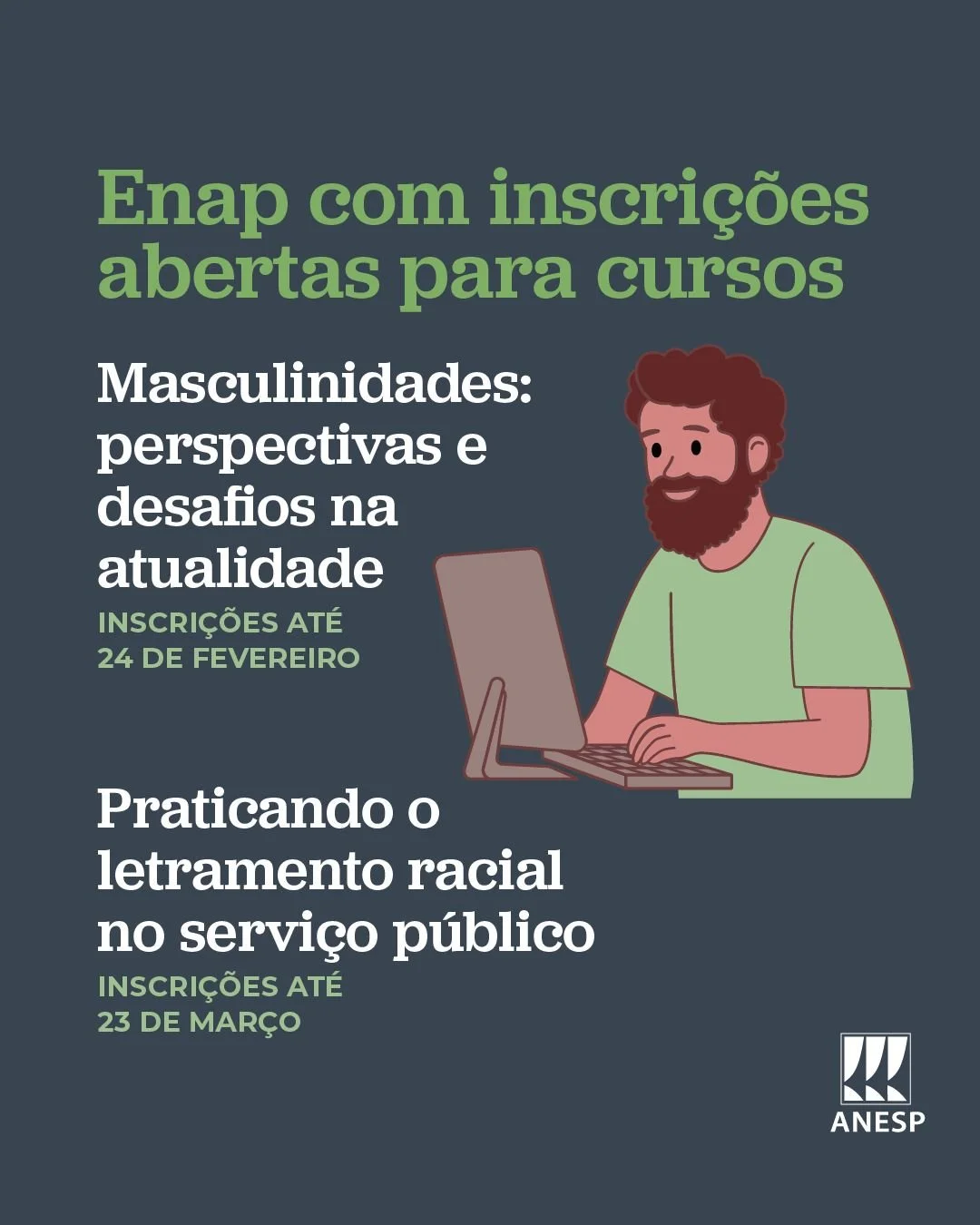 A Enap está com inscrições abertas para cursos sobre masculinidades e letramento racial
