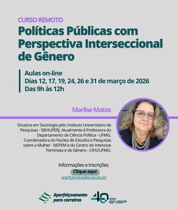 Enap realiza curso sobre políticas públicas com perspectiva interseccional de gênero
