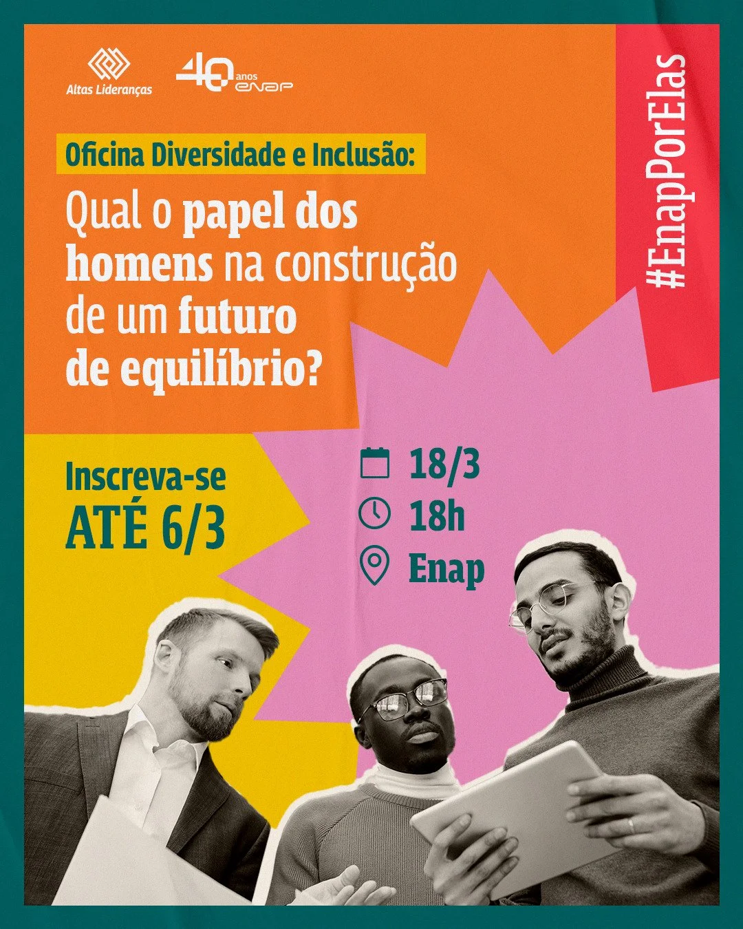 Oficina debate o papel dos homens na promoção de um serviço público mais diverso e inclusivo