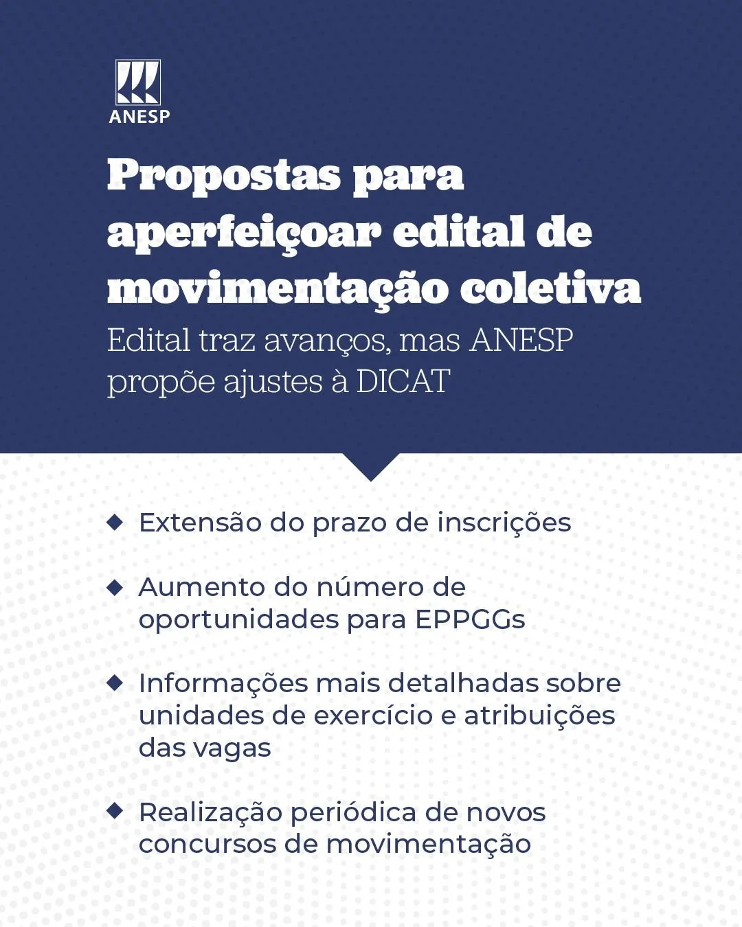 ANESP critica edital de movimentação coletiva e exige mudanças