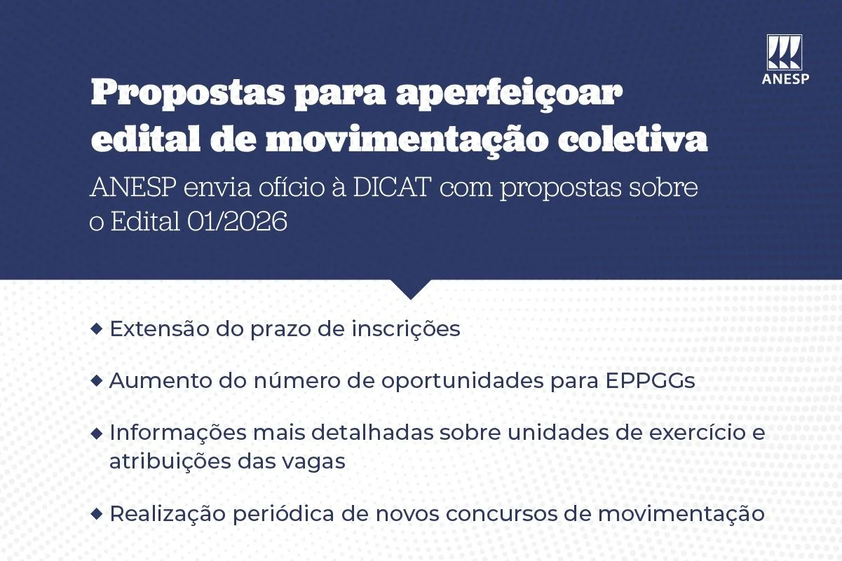 ANESP propõe melhorias ao edital de movimentação coletiva da DICAT