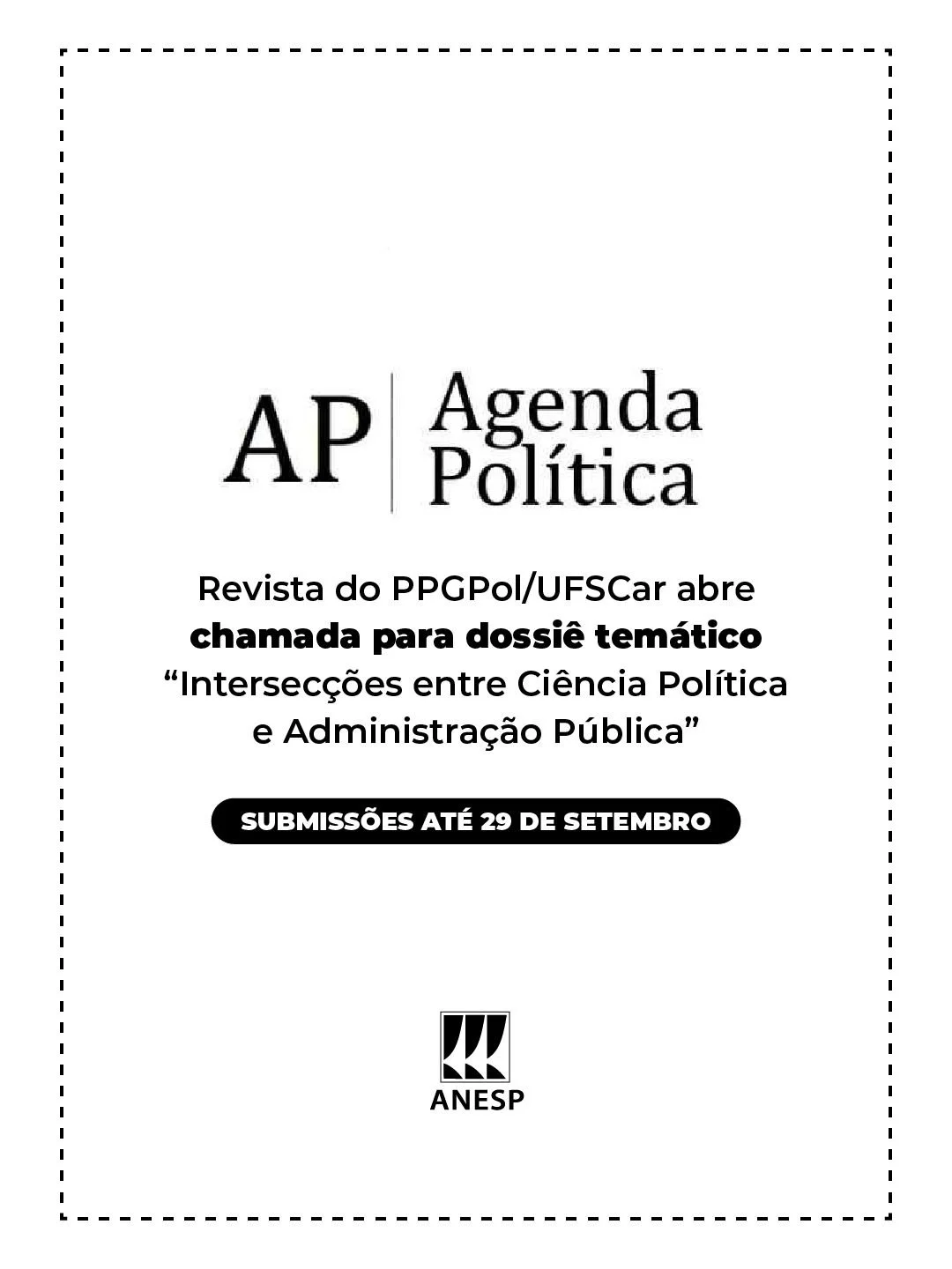 UFSCar: Agenda Política abre chamada para dossiê sobre Ciência Política e Administração Pública