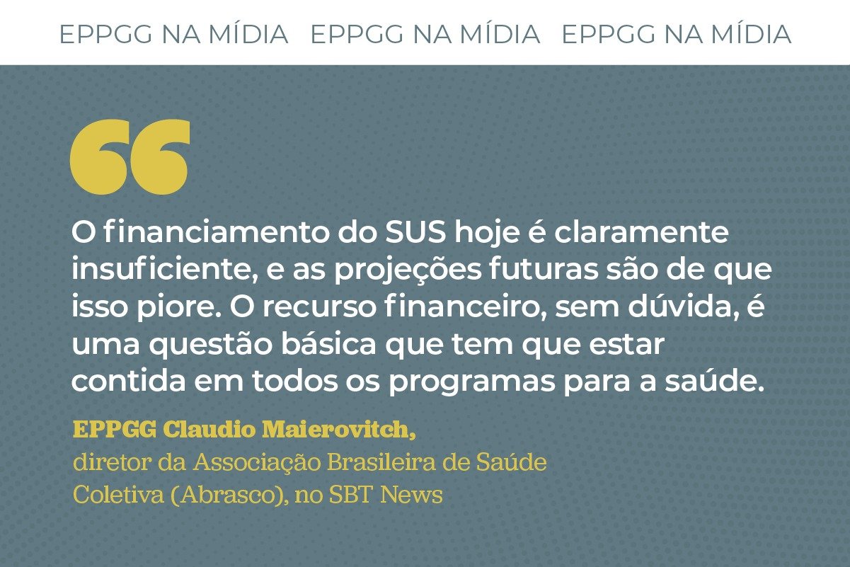 No SBT News, EPPGG comenta propostas de presidenciáveis para a saúde pública