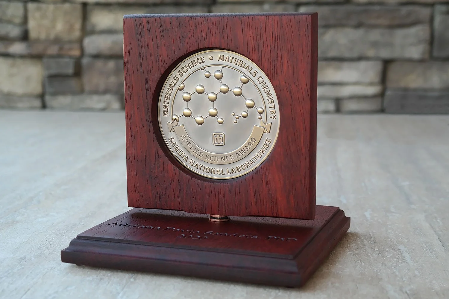 Rotating Coin Display - African Padauk - 4.125" coin - Challenge Coin Displays