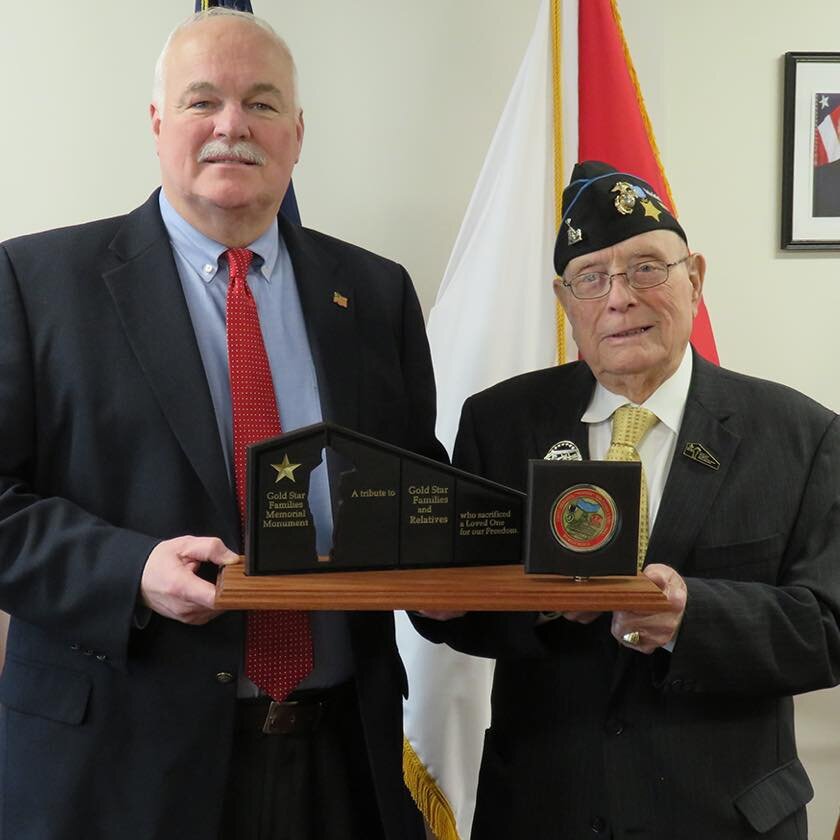 Throwback to Woody Williams presenting one of the Gold Star Families Memorial Monument Coin Displays to Randy Reeves, the former Under Secretary of Veterans Affairs for Memorial Affairs.

#coindisplays #challengecoins #awards #presentation #medalofho