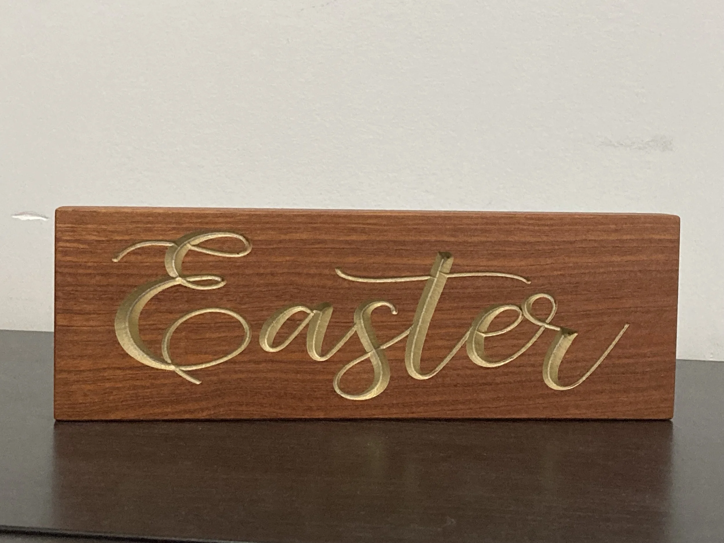 "Easter" Home Décor with Gold Lettering