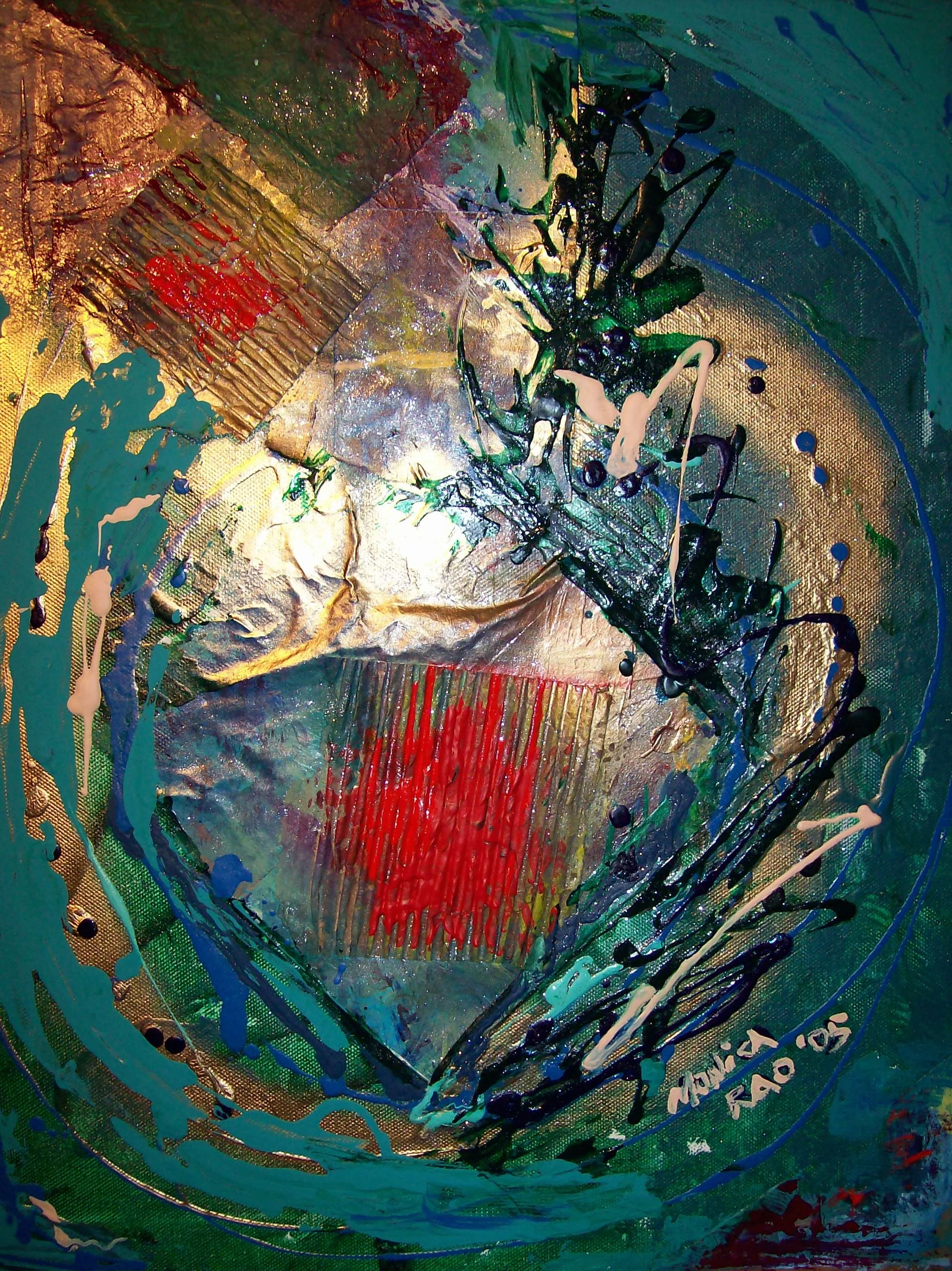 holiday package, mixed media on canvas