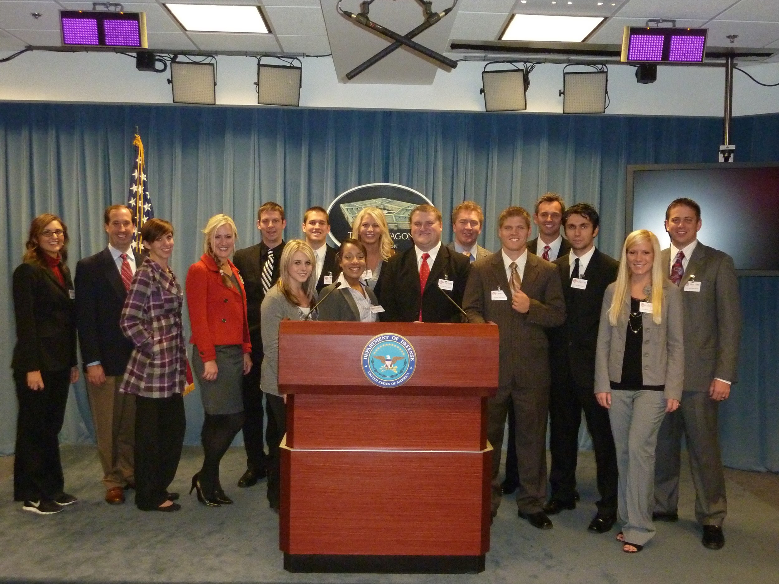 Comm Dept - PRSSA in DC - Pentagon DOD Briefing Room - Oct 2010.jpg