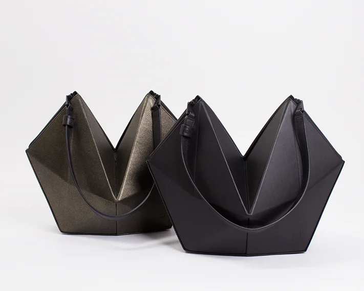 FINELL "Rae" Shoulder Bag in Black/Gold and Black - $995