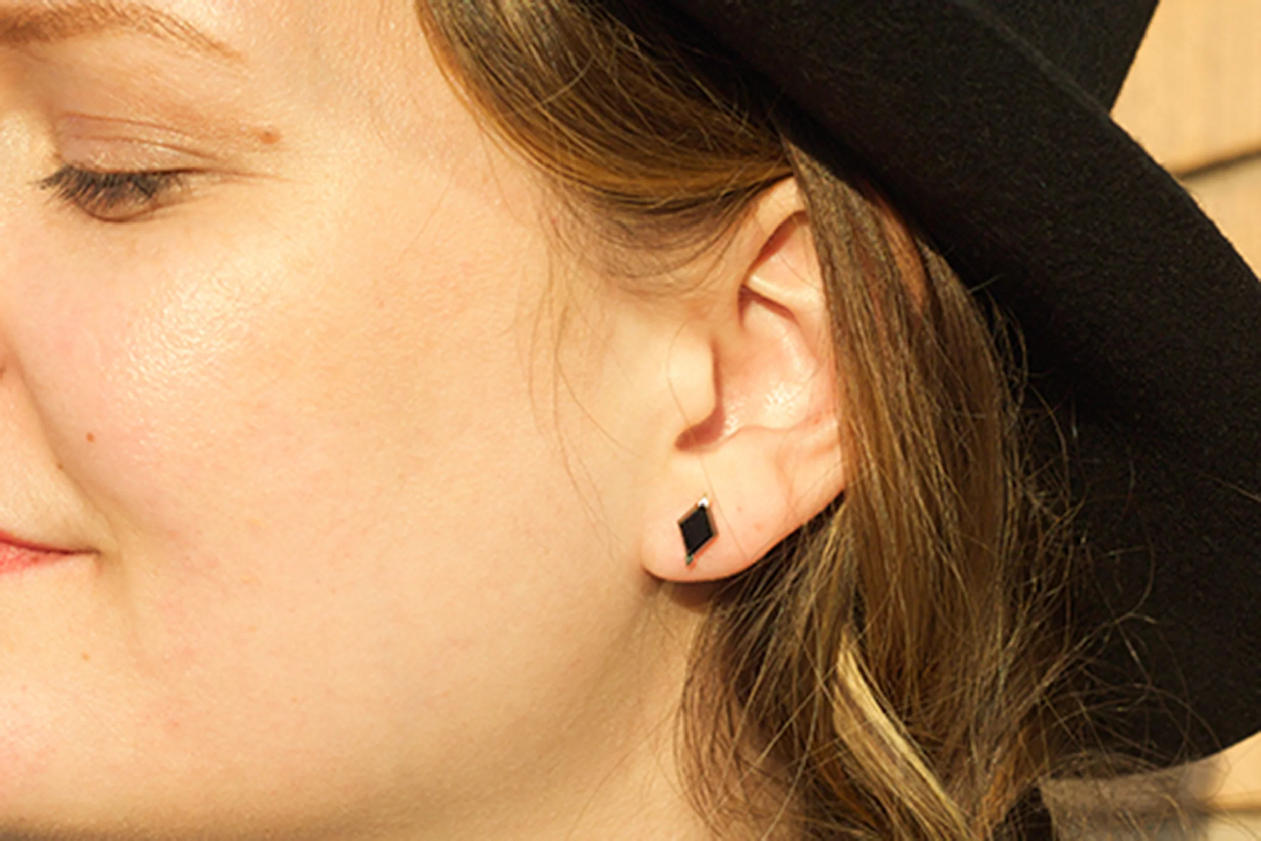 AEA Rhombi earrings in sterling with onyx $310. Also available in lapis.