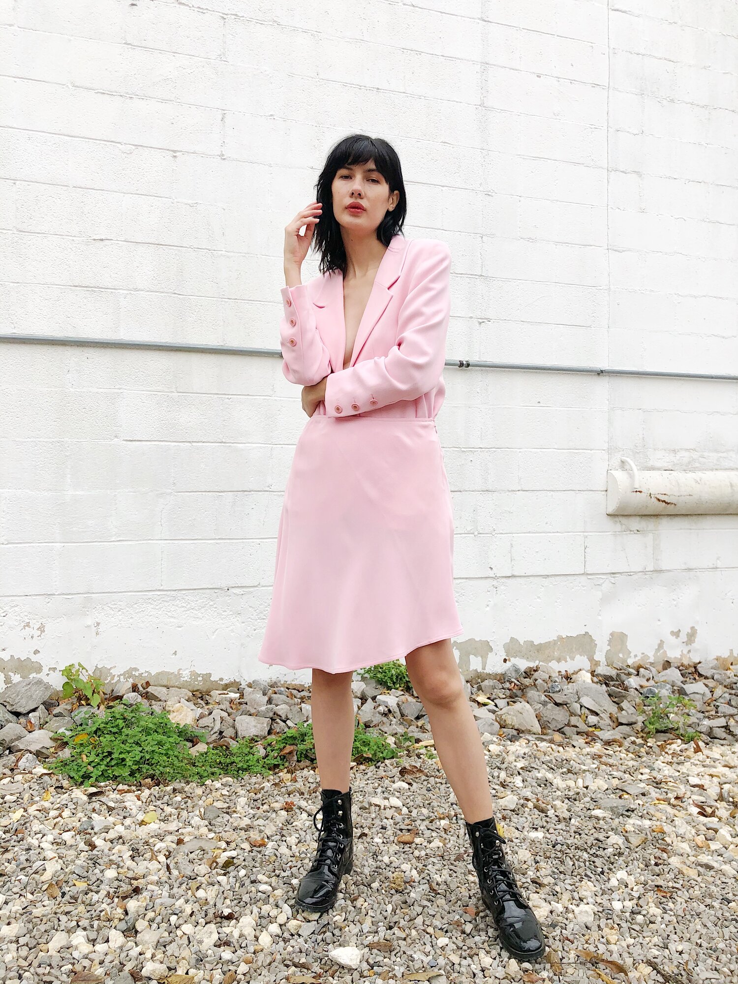CHANEL 90s Asymmetrical Baby Pink Skirt — Garment