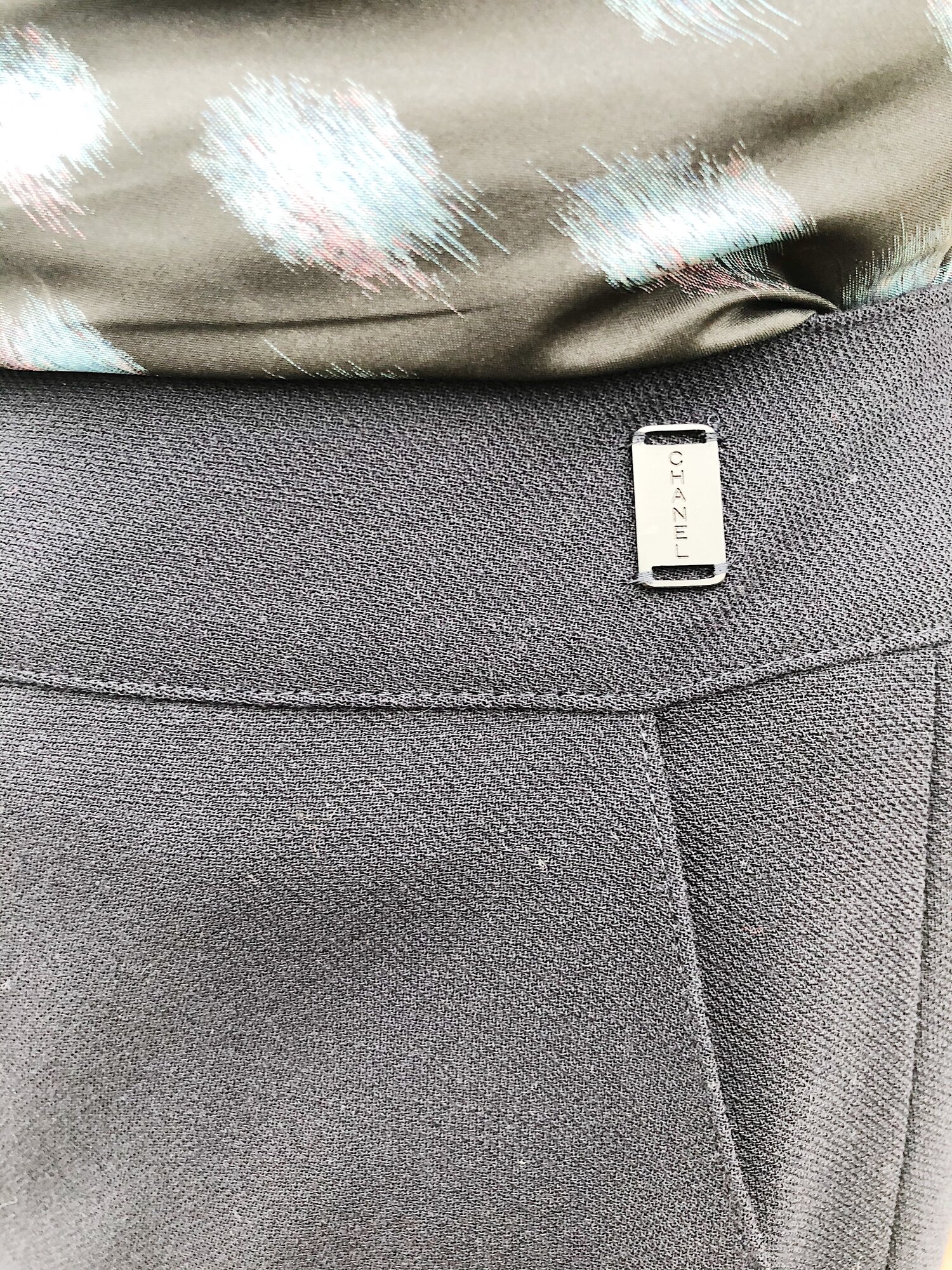 CHANEL 90s Dark Navy Wool Pant Suit — Garment