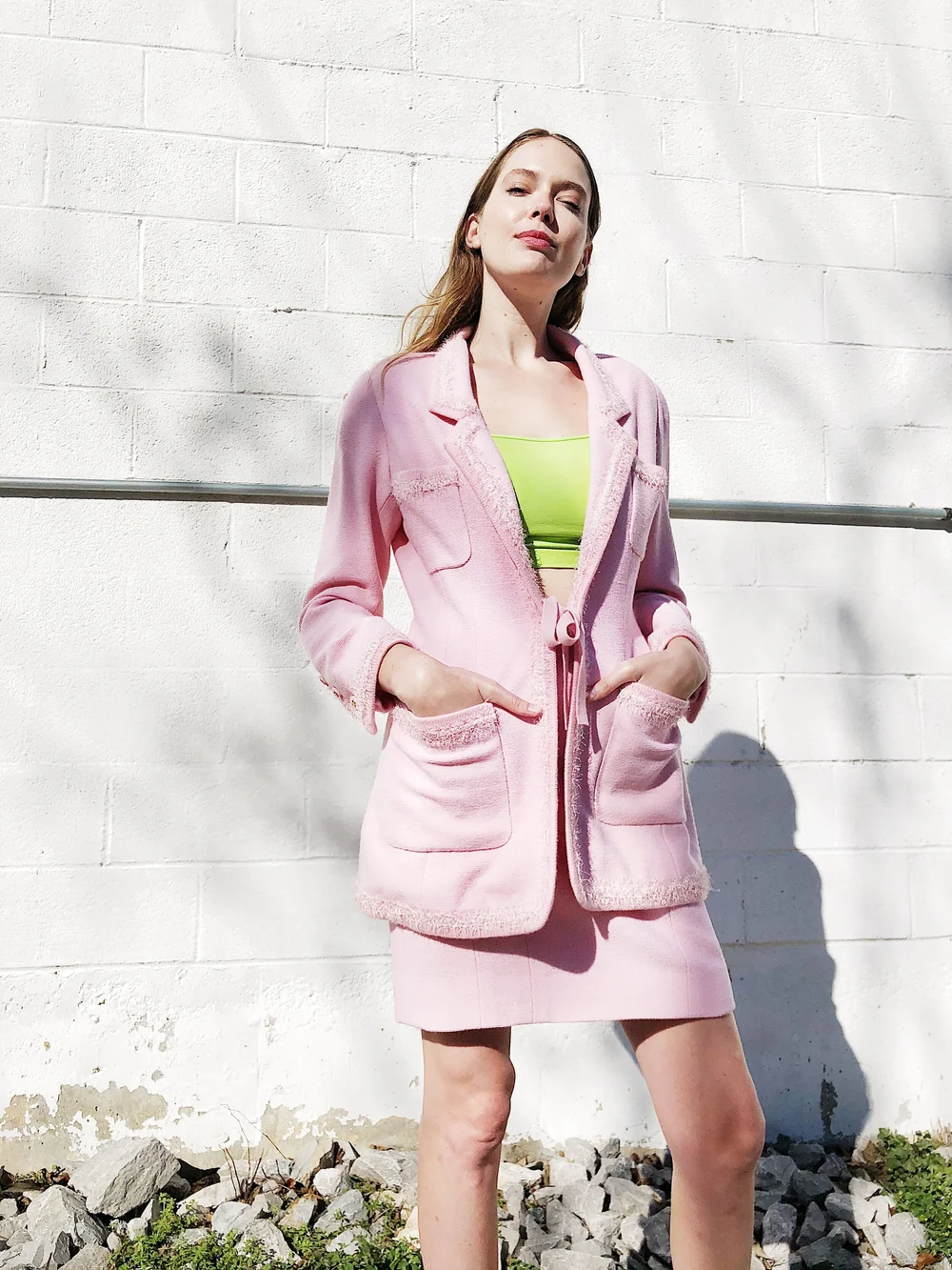 CHANEL Fall 1996 Baby Pink Wool Suit — Garment Modern + Vintage