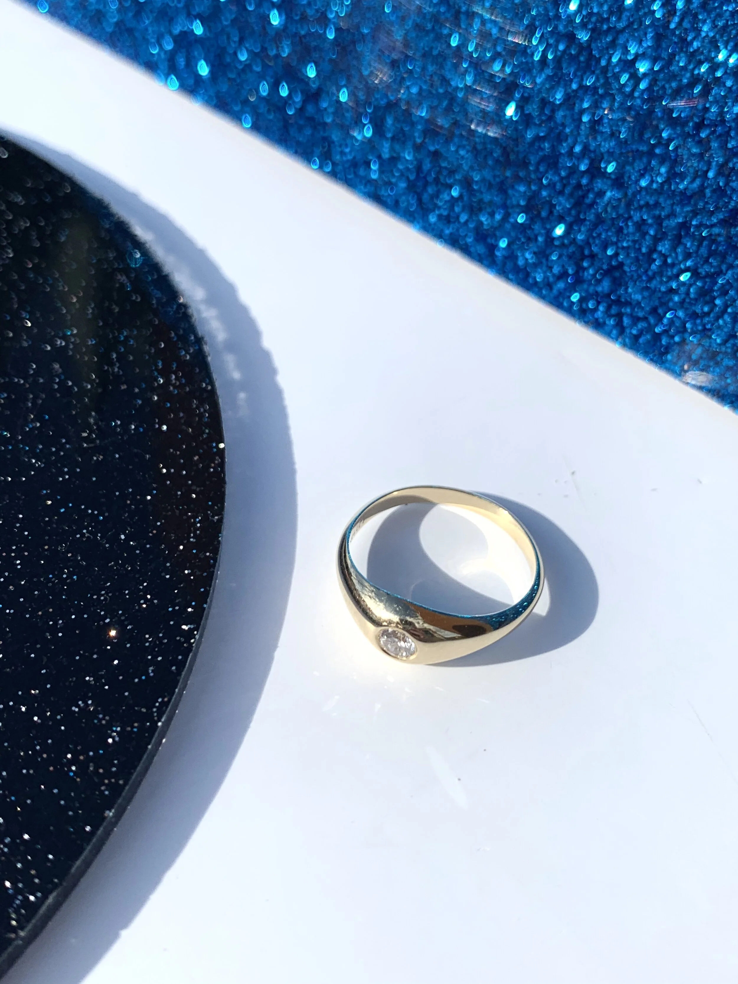 J. HANNAH Diamond Demi Signet Ring — Garment