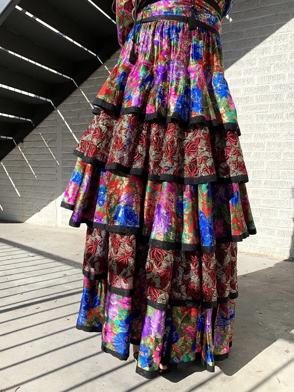 diane freis dress designer Diane Freis Blue Floral Silk Georgette Dress, 1990s