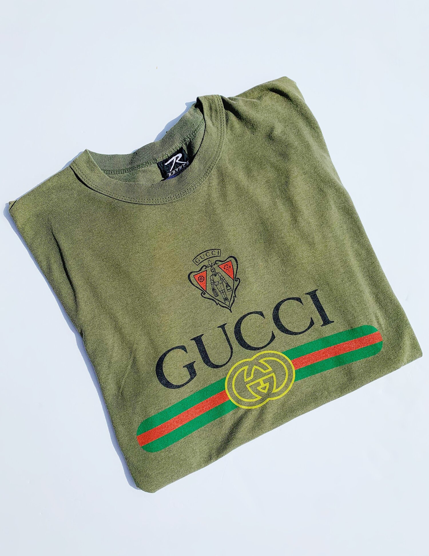 80's 90's Vintage GUCCI Bootleg Striped T Shirt In Rare 3XL Size With  TEEJAYS Tag - BIDSTITCH