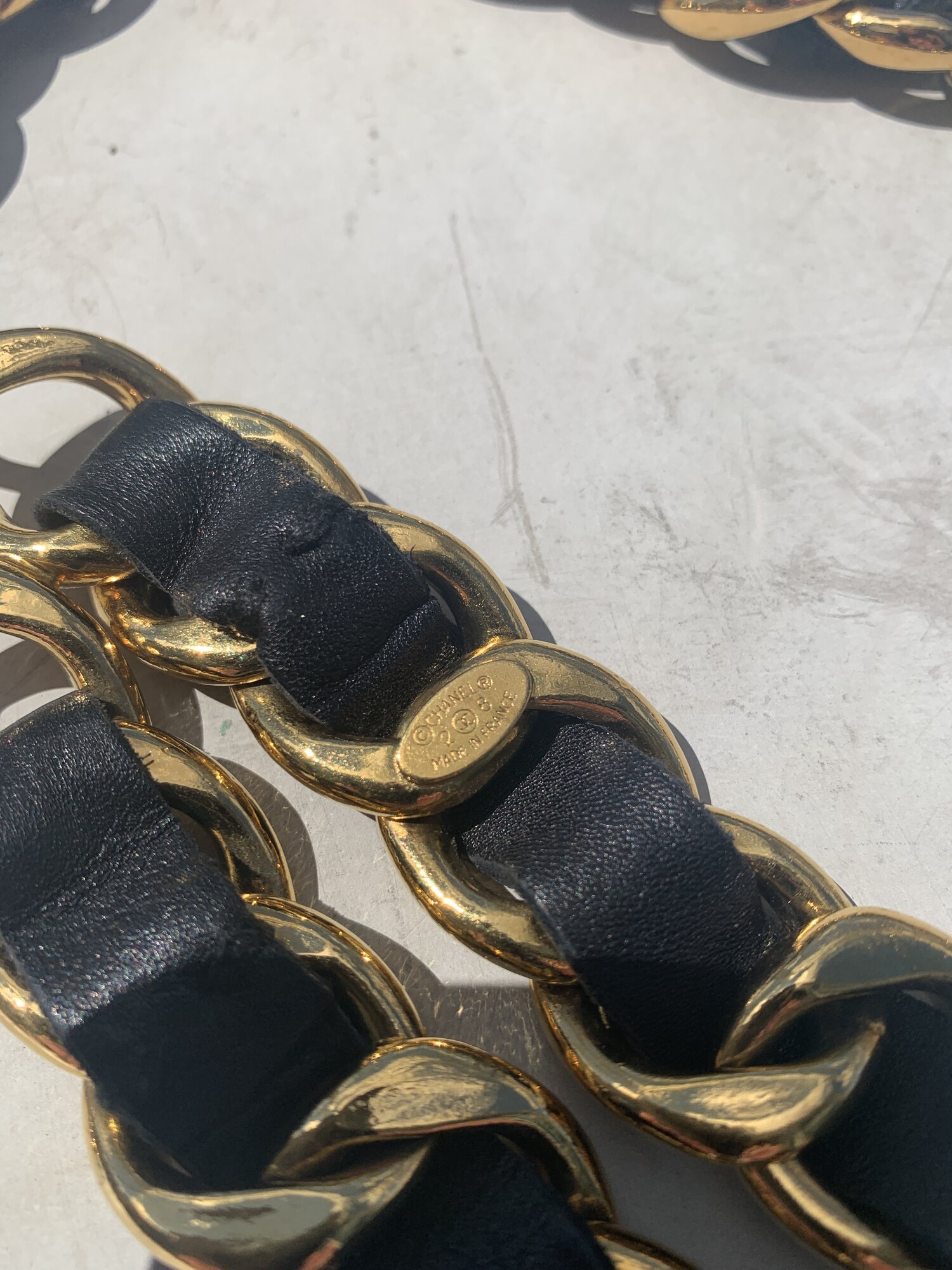CHANEL 1991 Chain Link Belt with Medallion — Garment