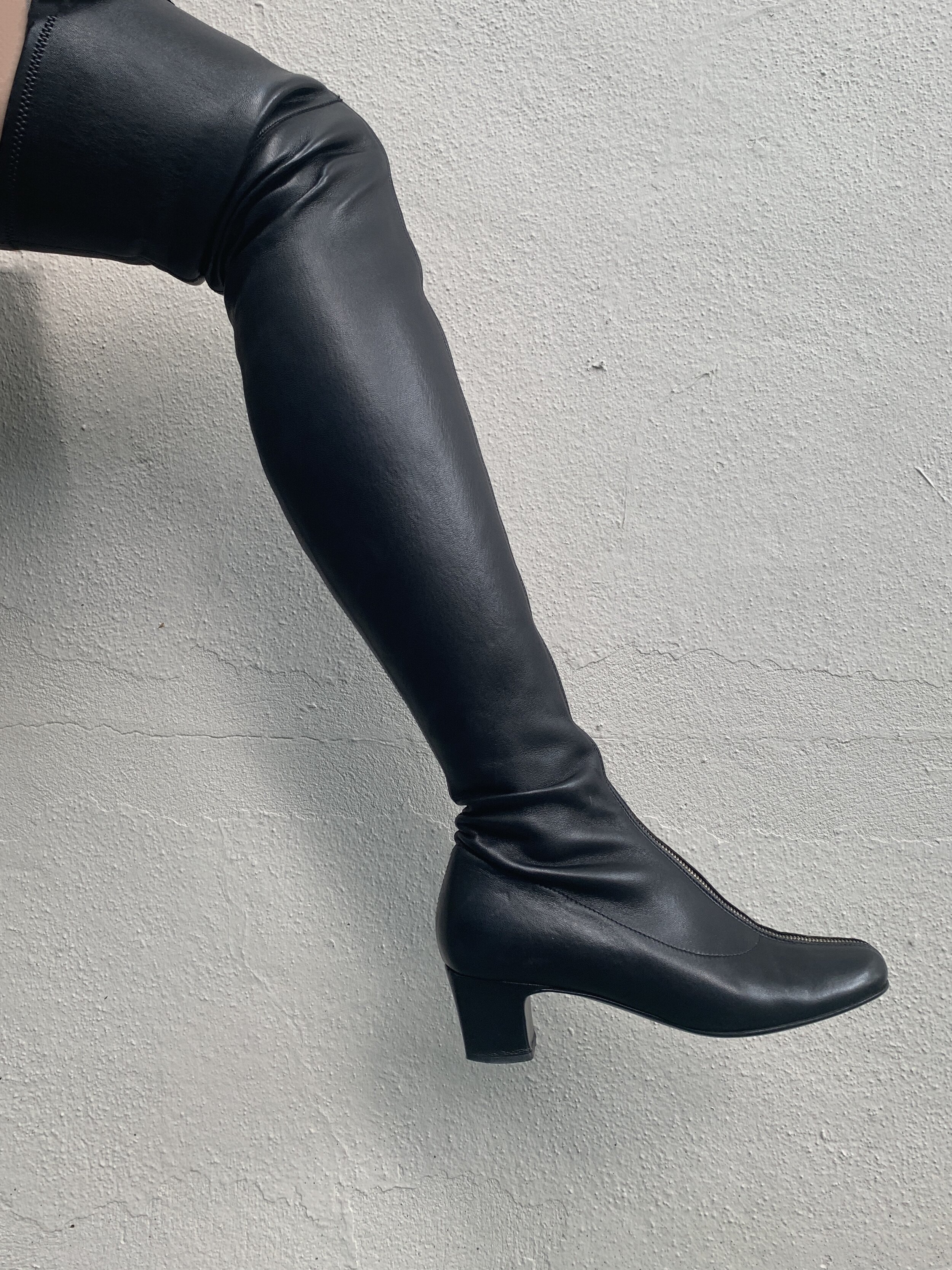 Chanel Thigh High Rubber Rain Boots Dark Beige  G39625 X56326 K5218  US