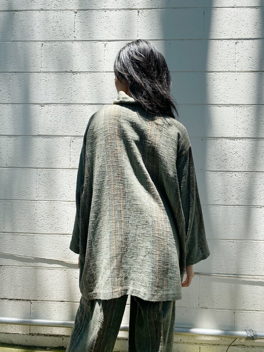 ISSEY MIYAKE PLANTATION 80s Green Plaid Cotton Pant Set ISSEY MIYAKE PLANTATION 80s Green Plaid Cotton Pant Set