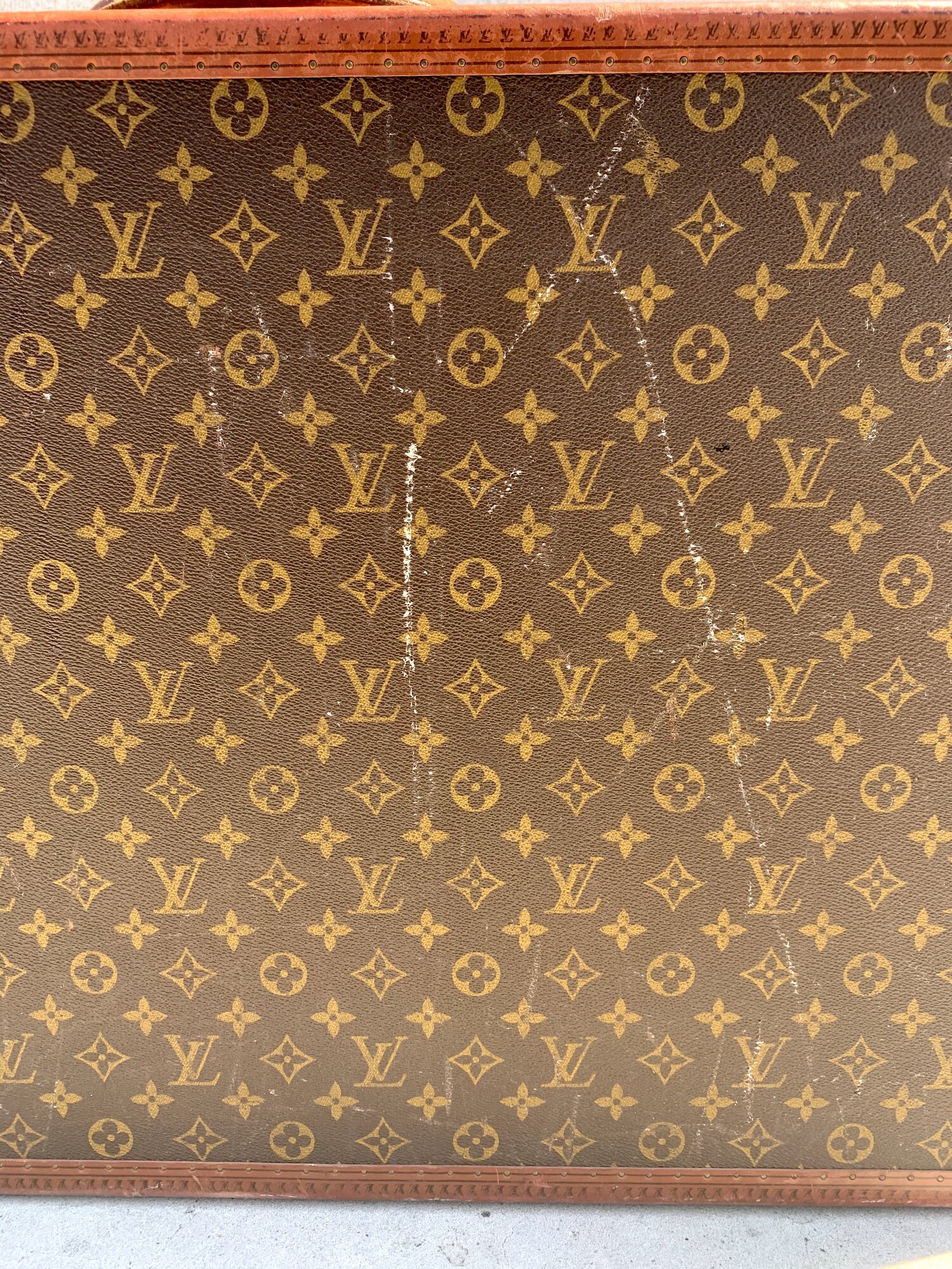 Louis Vuitton Vintage Ebene Monogram Coated Canvas Alzer 60 Gold