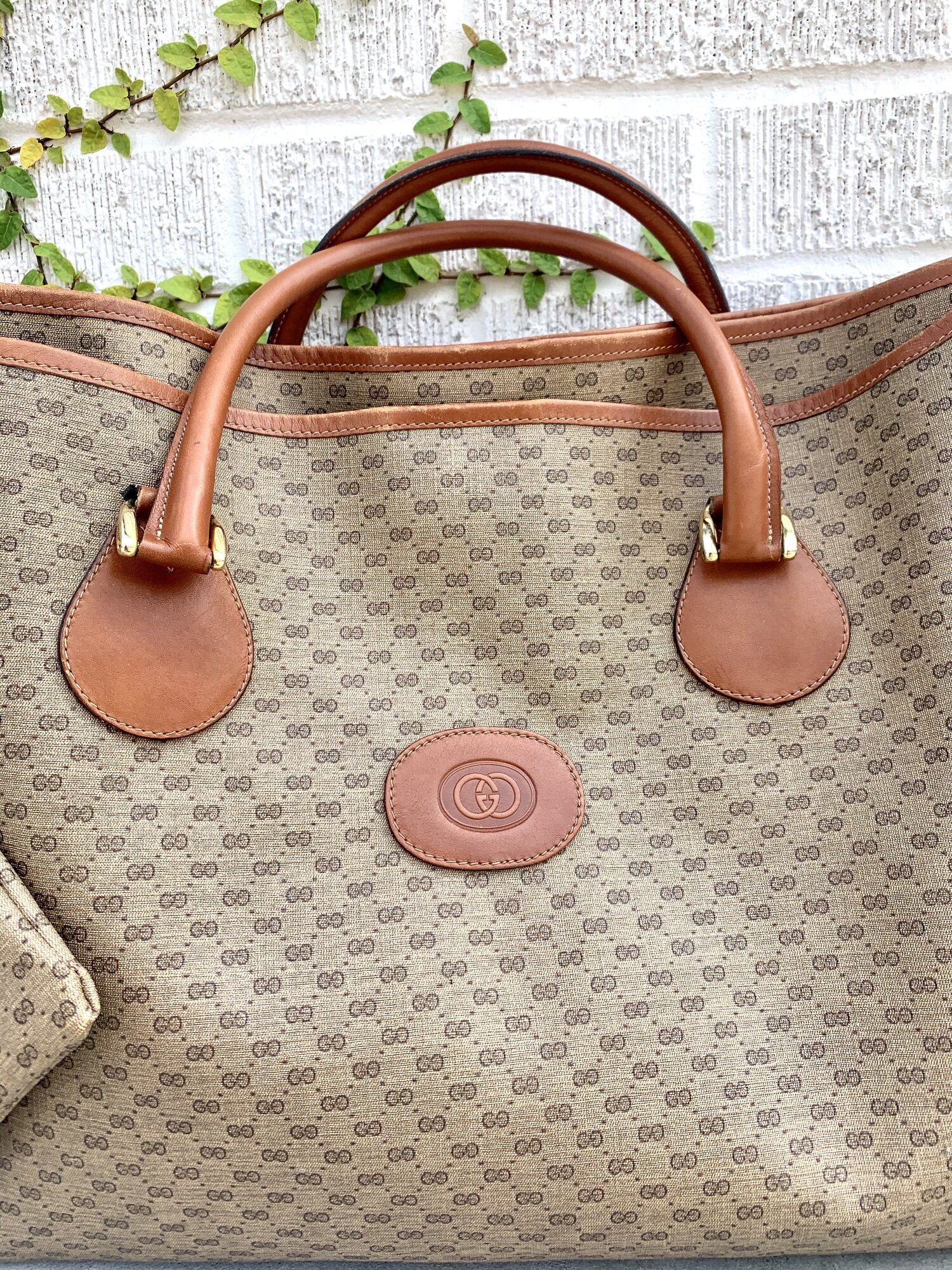 This vintage Gucci bag I found at the thrift for $80. Cleaned it