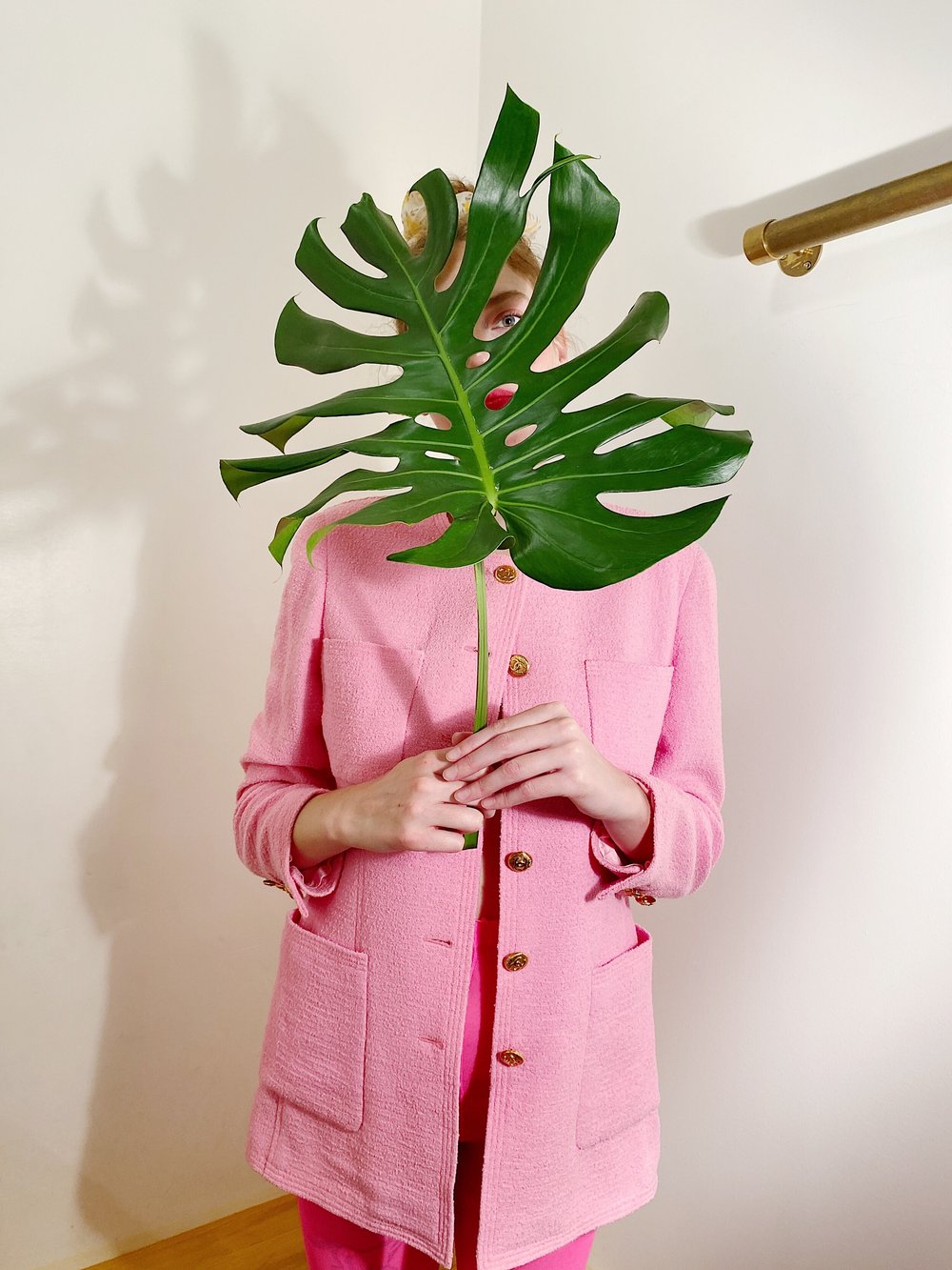 CHANEL Cruise 1993 Wool Bubblegum Pink w/ Gold 