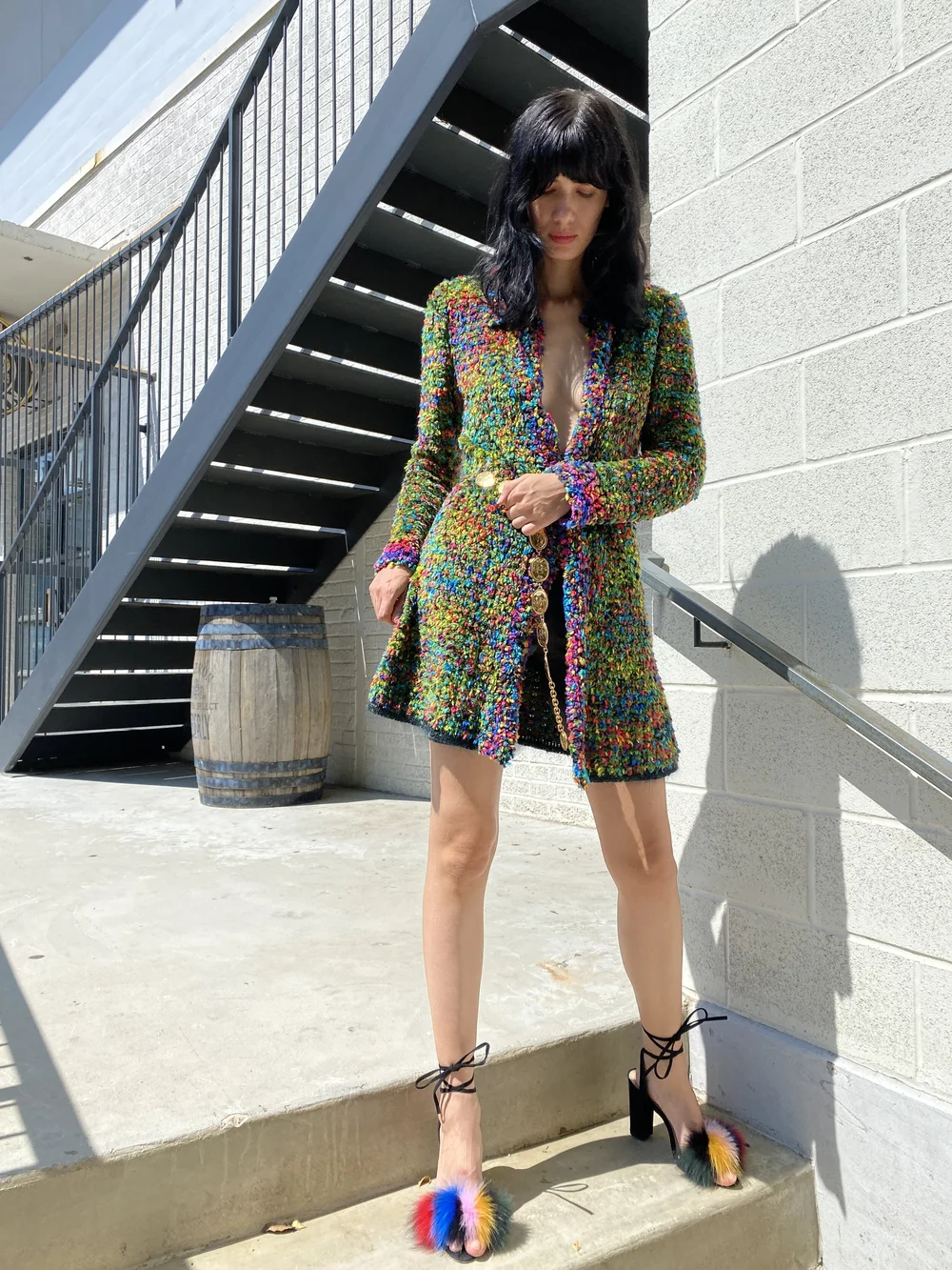 CHANEL Fall 1997 Rainbow Chenille Knit Jacket — Garment Modern +