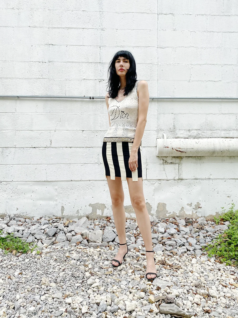 MOSCHINO 90s Black and White Piano Key Mini Skirt — Garment Modern