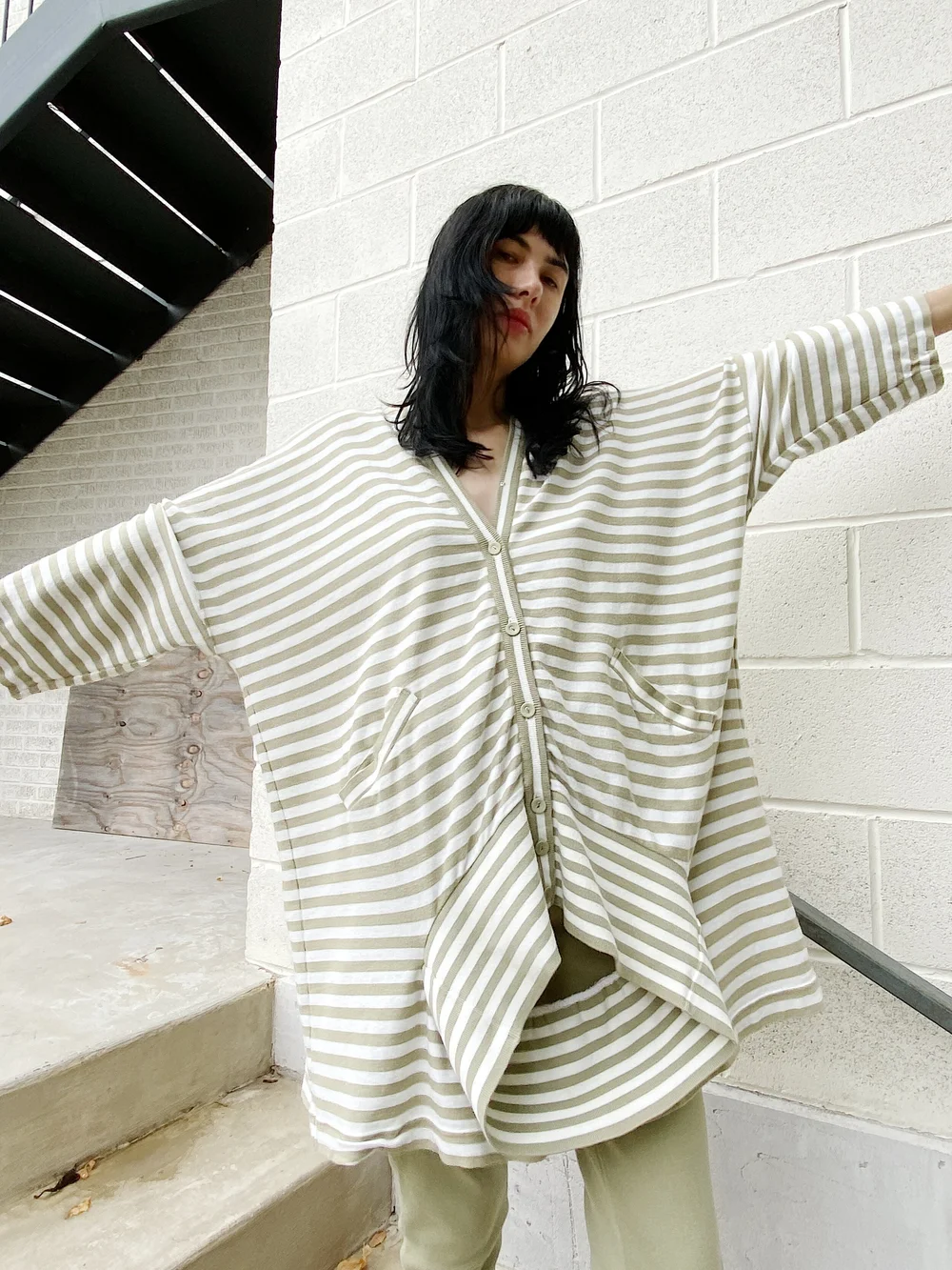 ISSEY MIYAKE 80s Moss + Cream Cotton Lounge Set — Garment Modern +