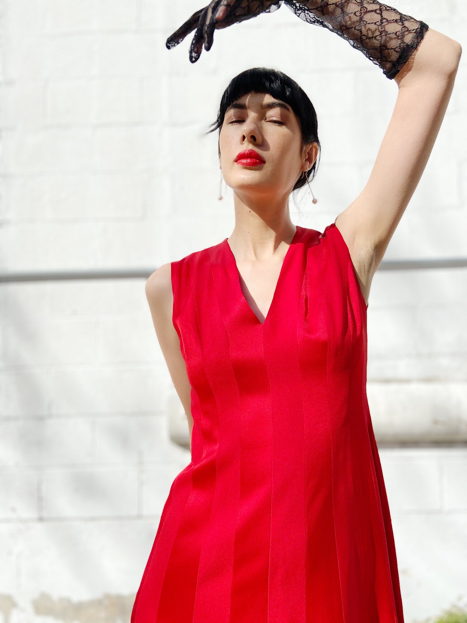 MOSCHINO 90s Red Carwash Ribbon Dress — Garment