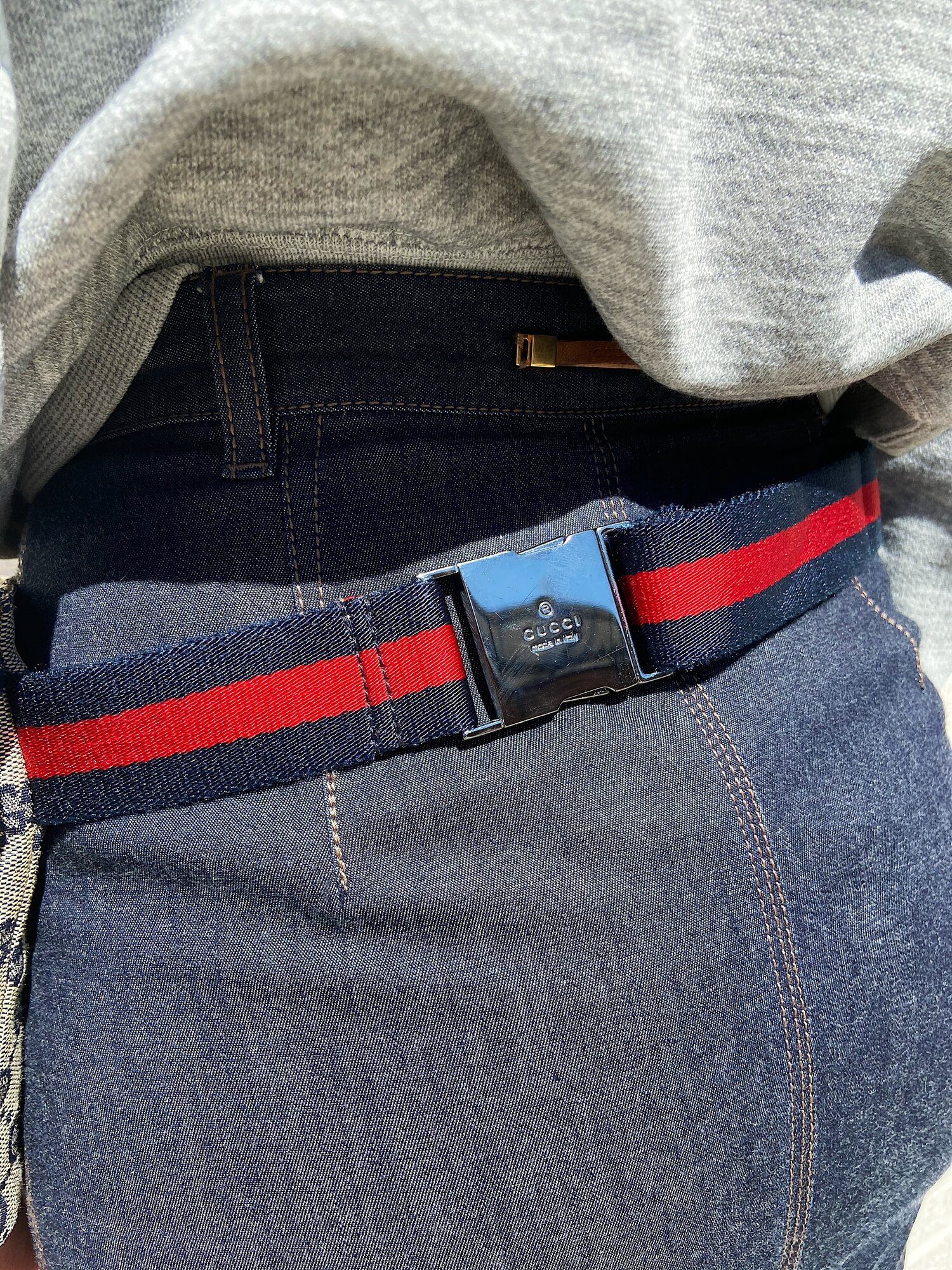 GUCCI 00s Navy + Orange Monogram Belt Bag — Garment