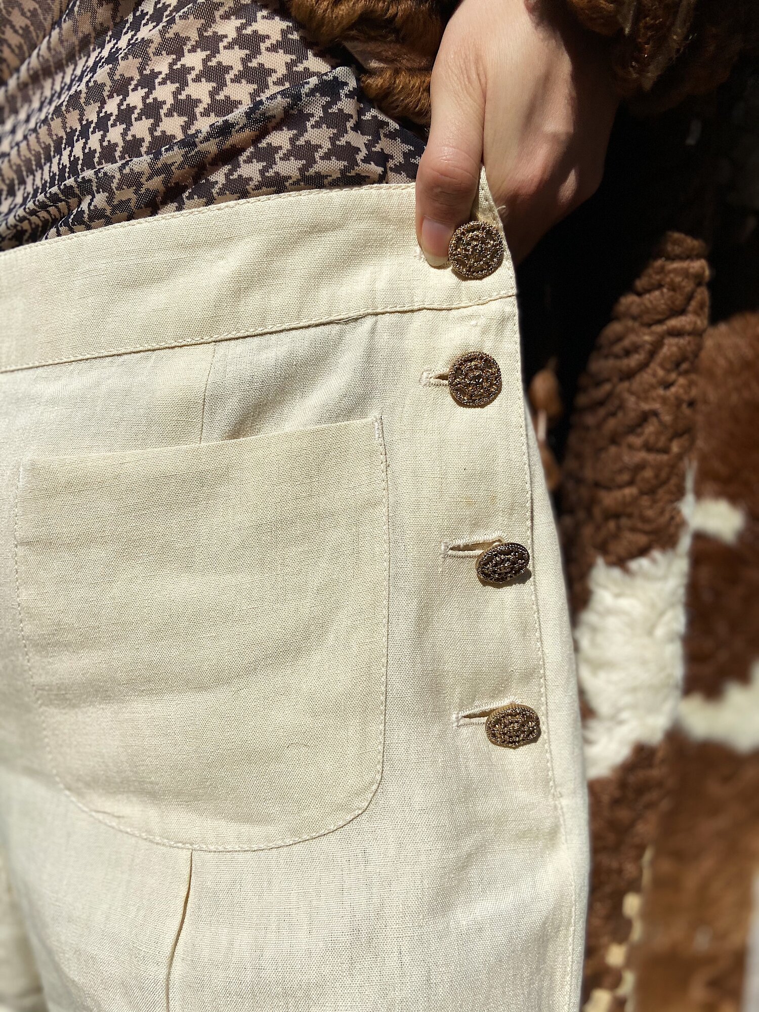 1980 Vintage Chanel Khaki Safari Shorts Cropped Bra Top Jacket Cotton –  HelensChanel