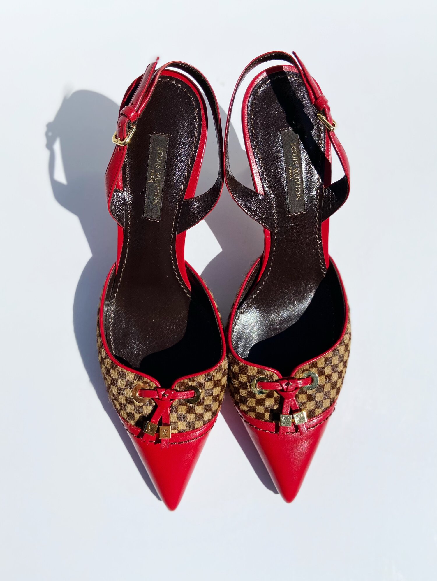 louis vuitton black and red heels