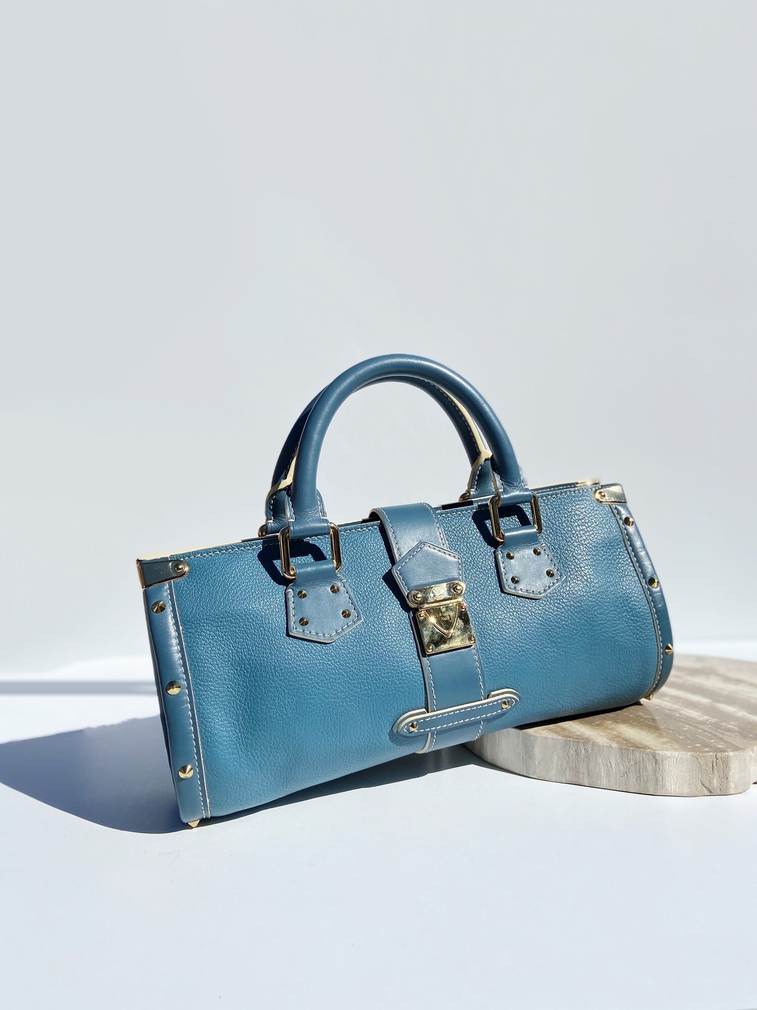 Louis Vuitton Light Blue Suhali Leather Le Fabuleux Bag Louis Vuitton