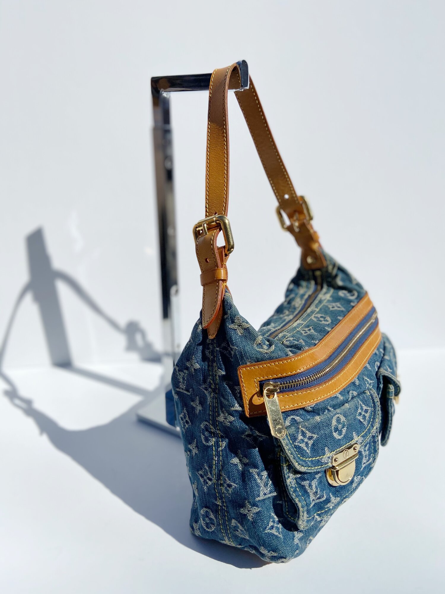 Louis Vuitton Hand Bag Baggy Denim PM Monogram Size: W11.6xH9 in. Strap:  16.1 VG