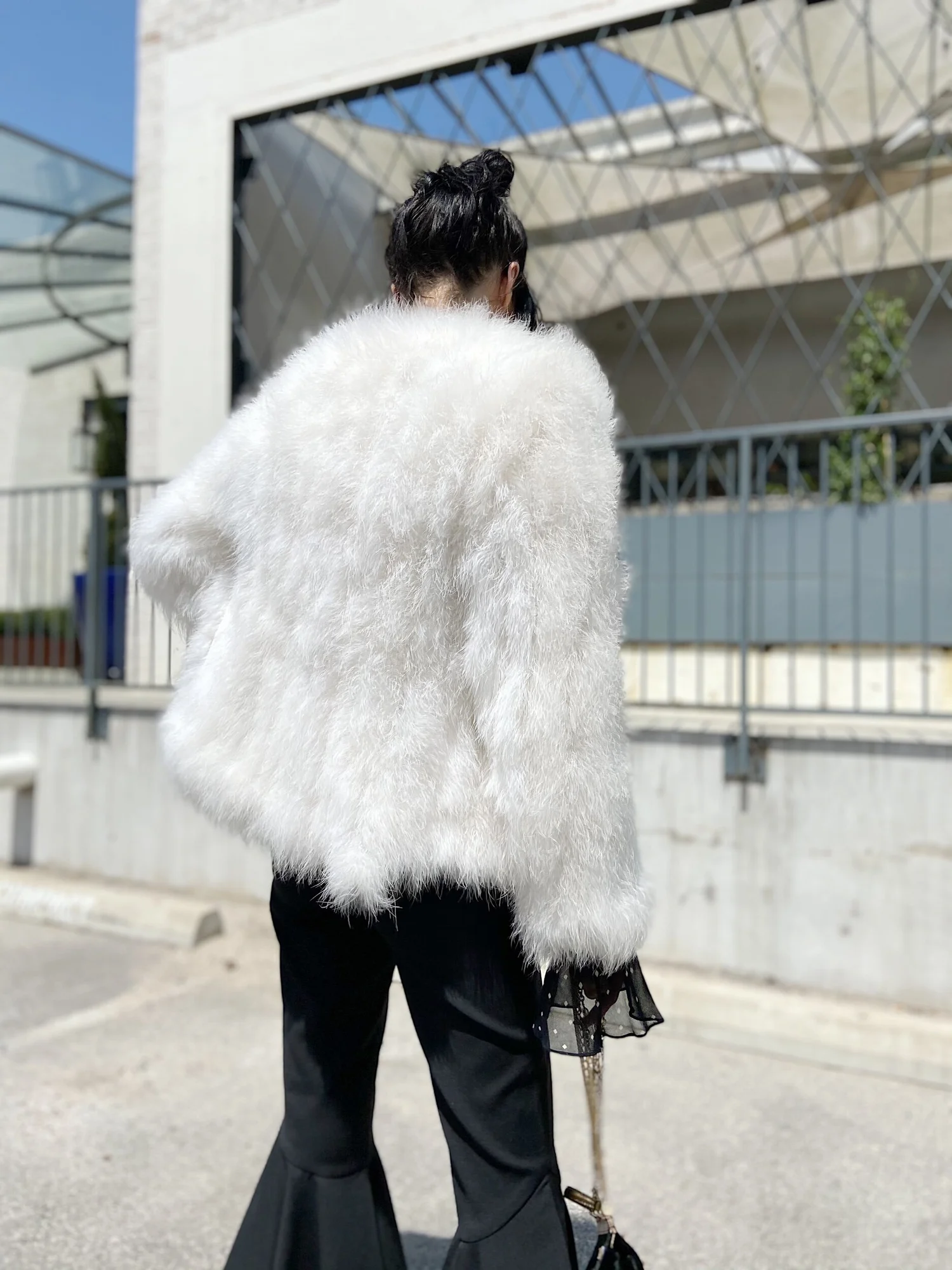 NEIMAN MARCUS 80s White Marabou Feather Jacket Garment